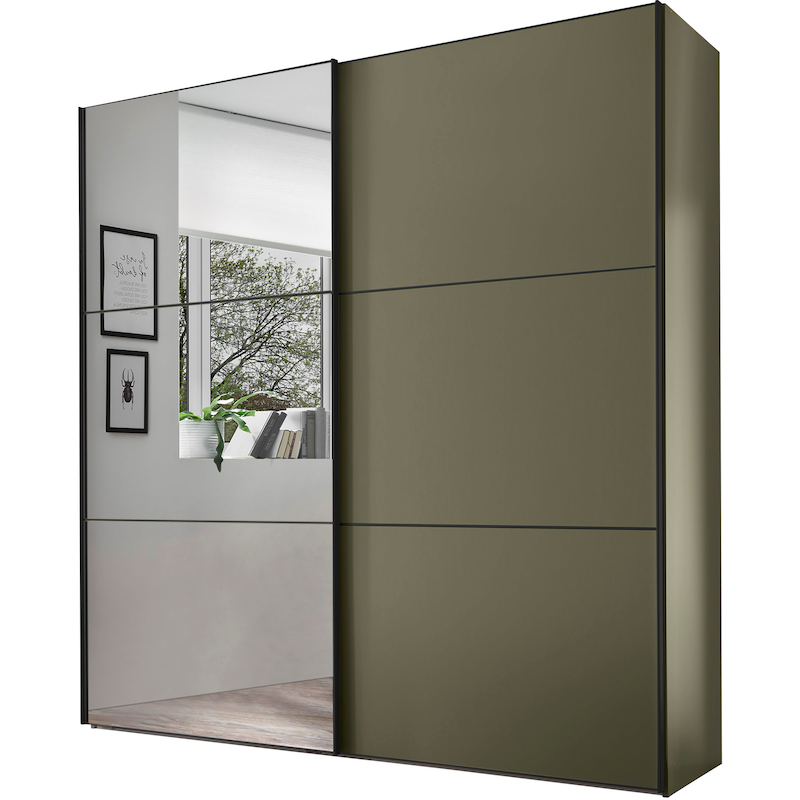 STAUD Schwebetürenschrank »Includo, Made in Germany« Mit Spiegeltüre und vier verschiedenen Ausstattungsvarianten Dekor salbei