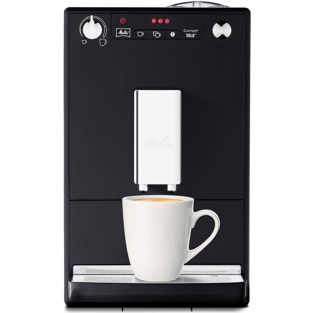 Melitta Kaffeevollautomat »Solo® E950-101, schwarz«, Perfekt für Café crème & Espresso, nur 20cm breit