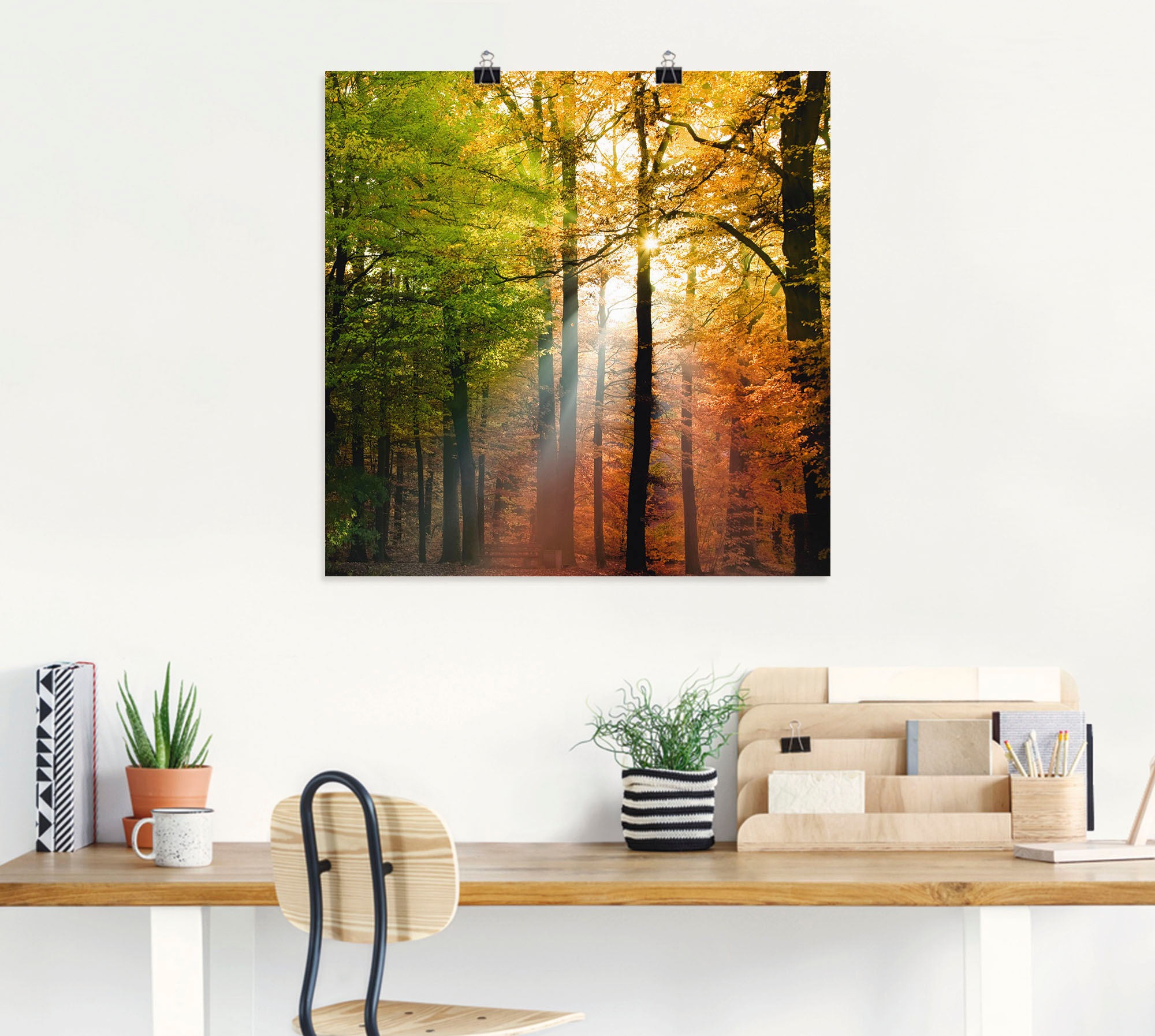 Artland Wandbild »Schöner Herbsttag 2«, Wald, (1 St.), als Alubild, Outdoorbild, Leinwandbild, Poster in verschied. Größen