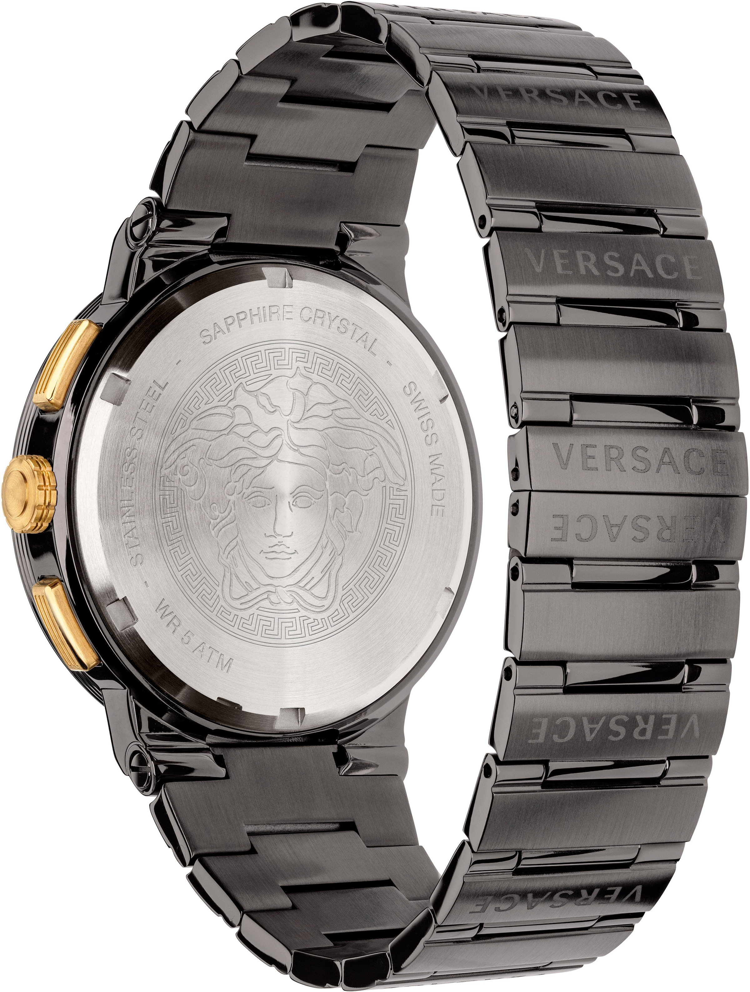 Versace Chronograph »GRECA LOGO CHRONO, VEZ900521«, Quarzuhr, Herrenuhr, Datum, Saphirglas, Stoppfunktion, Swiss Made
