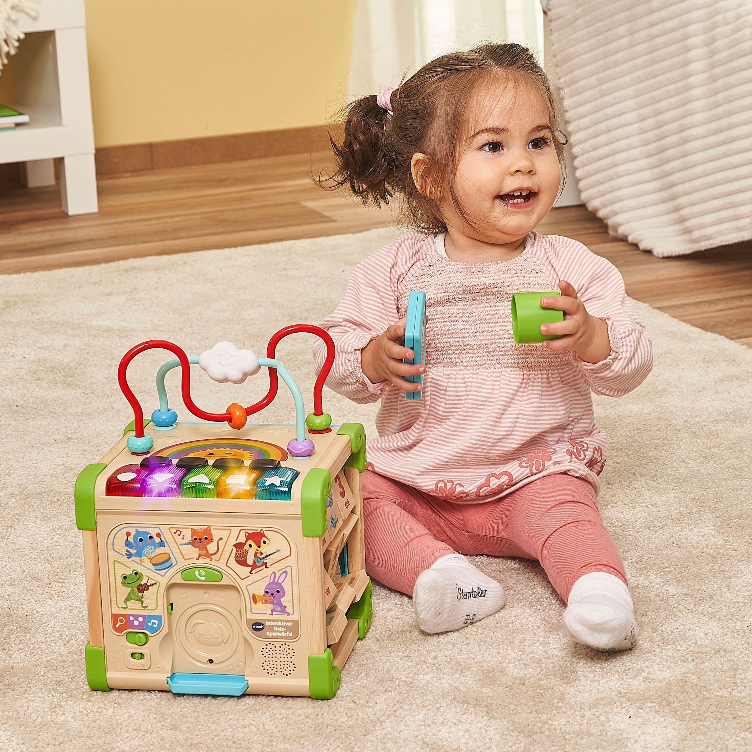 Vtech® Motorikwürfel »Vtech Baby, Interaktiver Holz-Spielwürfel«, FSC® - schützt Wald - weltweit