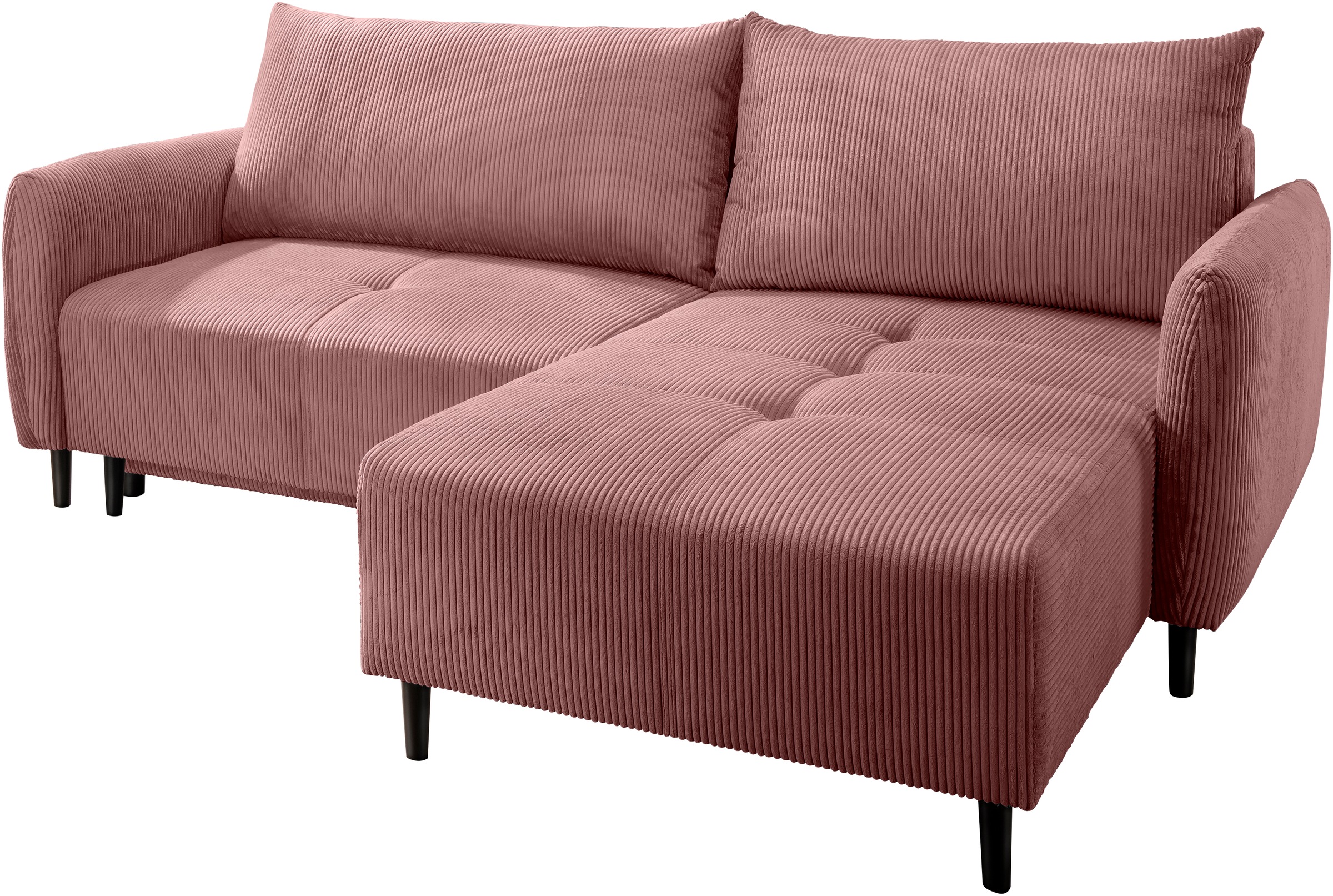INOSIGN Ecksofa »Mara, L-Form, aktueller Cord Bezug und tolle Farben, schmale Armlehnen«, whlw. mit Bettfunktion,Recamiere links/rechts montierbar, Breite 238cm