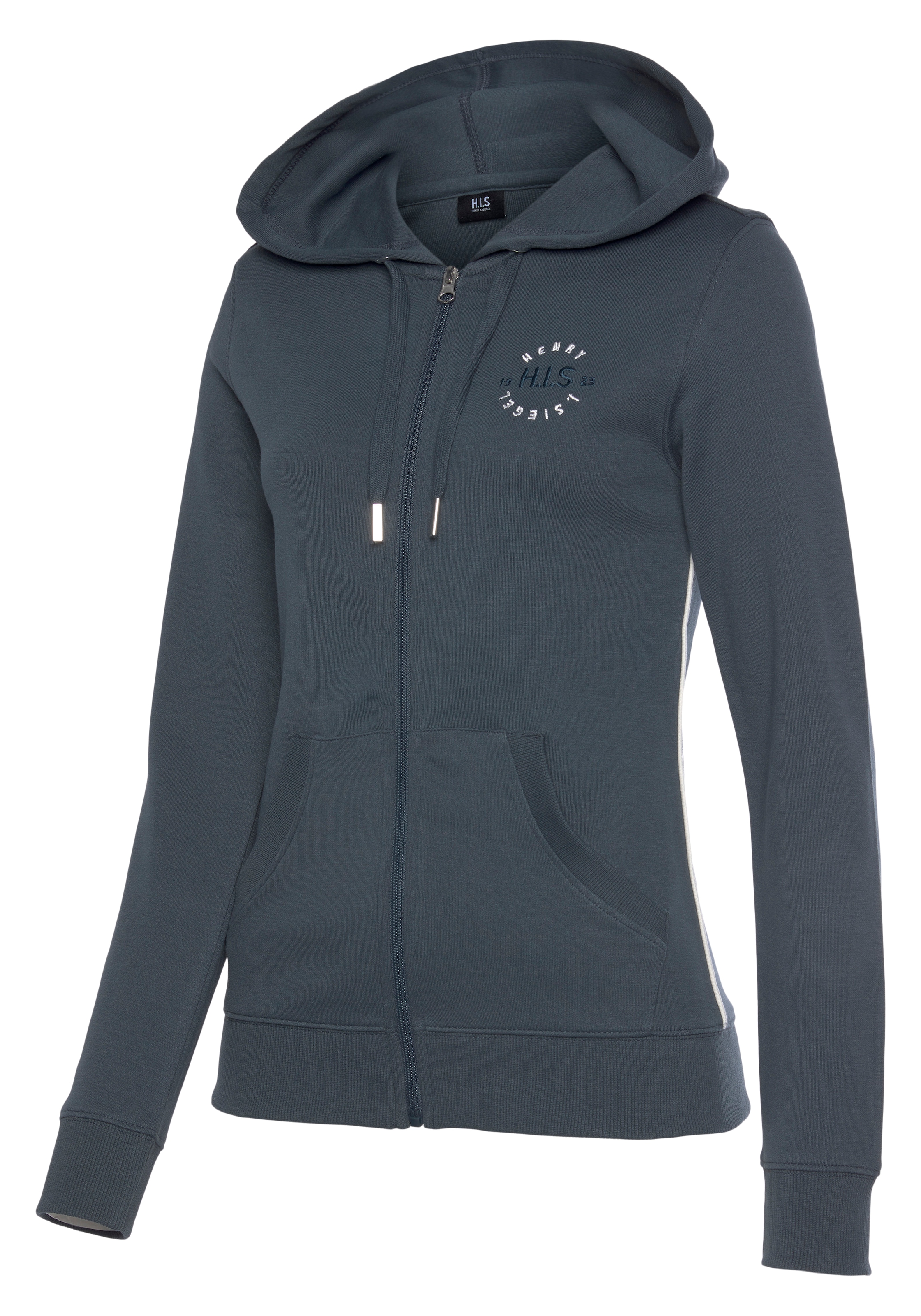 H.I.S Kapuzensweatjacke, mit seitlichem Piping und kleiner Markenstickerei, Loungeanzug