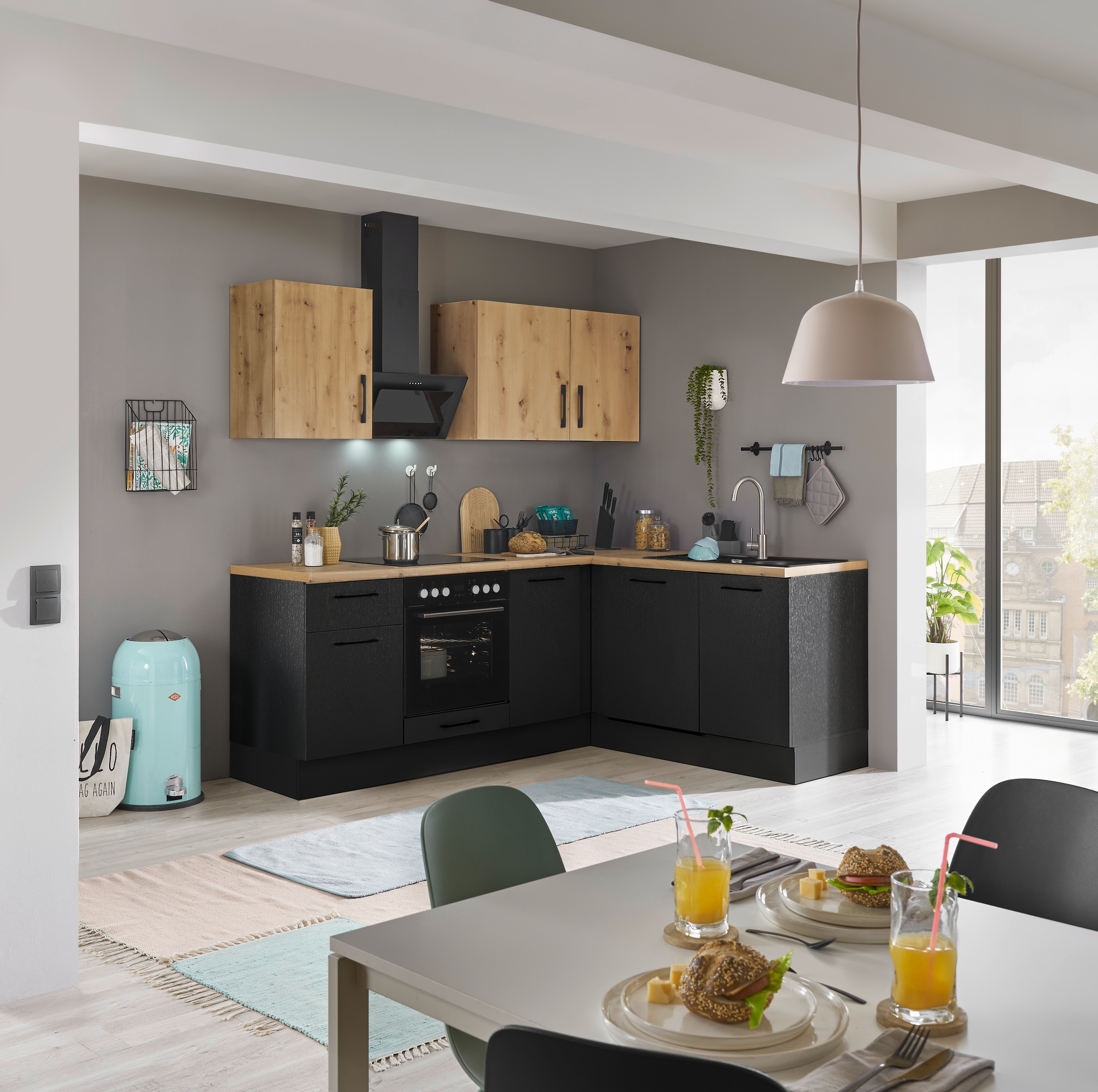 BASIC by Balculina Winkelküche »Turin«, Stellmaße 220x175 cm, wahlweise mit E-Geräten
