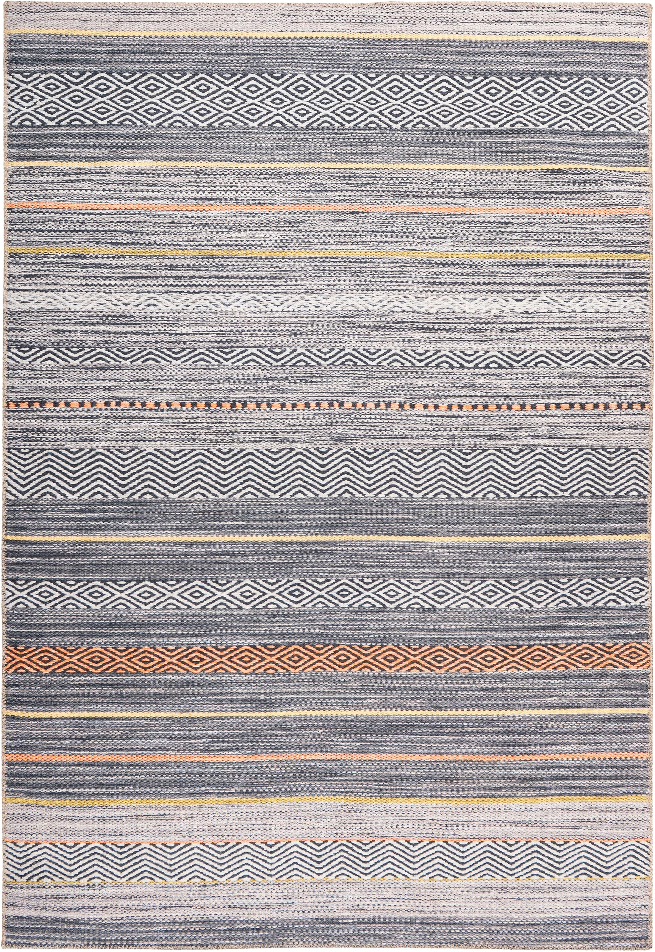 me gusta Teppich »Faye 1125«, rechteckig, 6 mm Höhe, Flachgewebe, gedrucktes Motiv, Wohnzimmer, Esszimmer