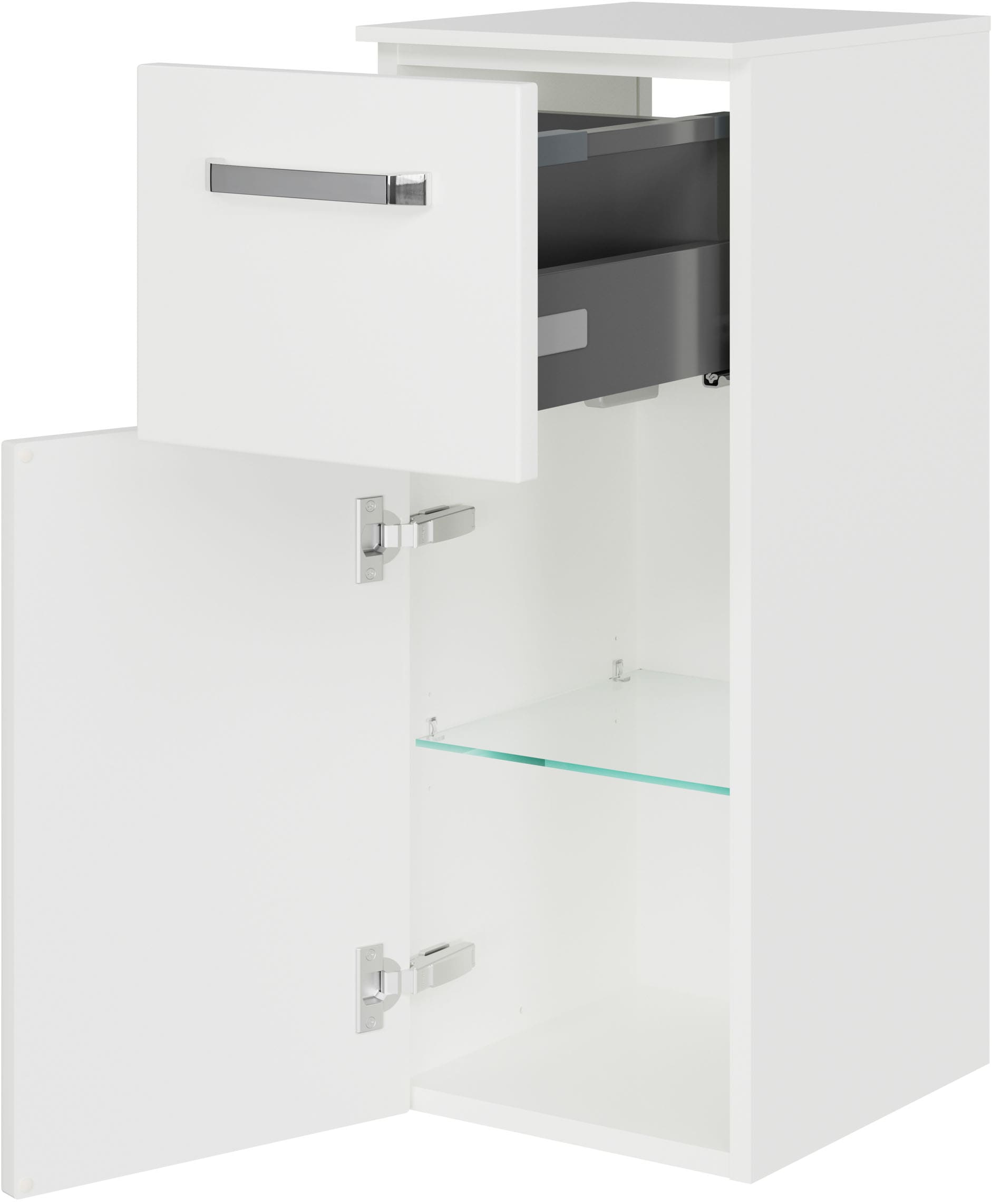 Saphir Badmöbel-Set »Serie 4010 4-teilig Keramik-Waschtisch mit LED-Spiegelschrank«, (Set), Badezimmer Set mit Unterschrank, Hängeschrank, inkl. Türdämpfer