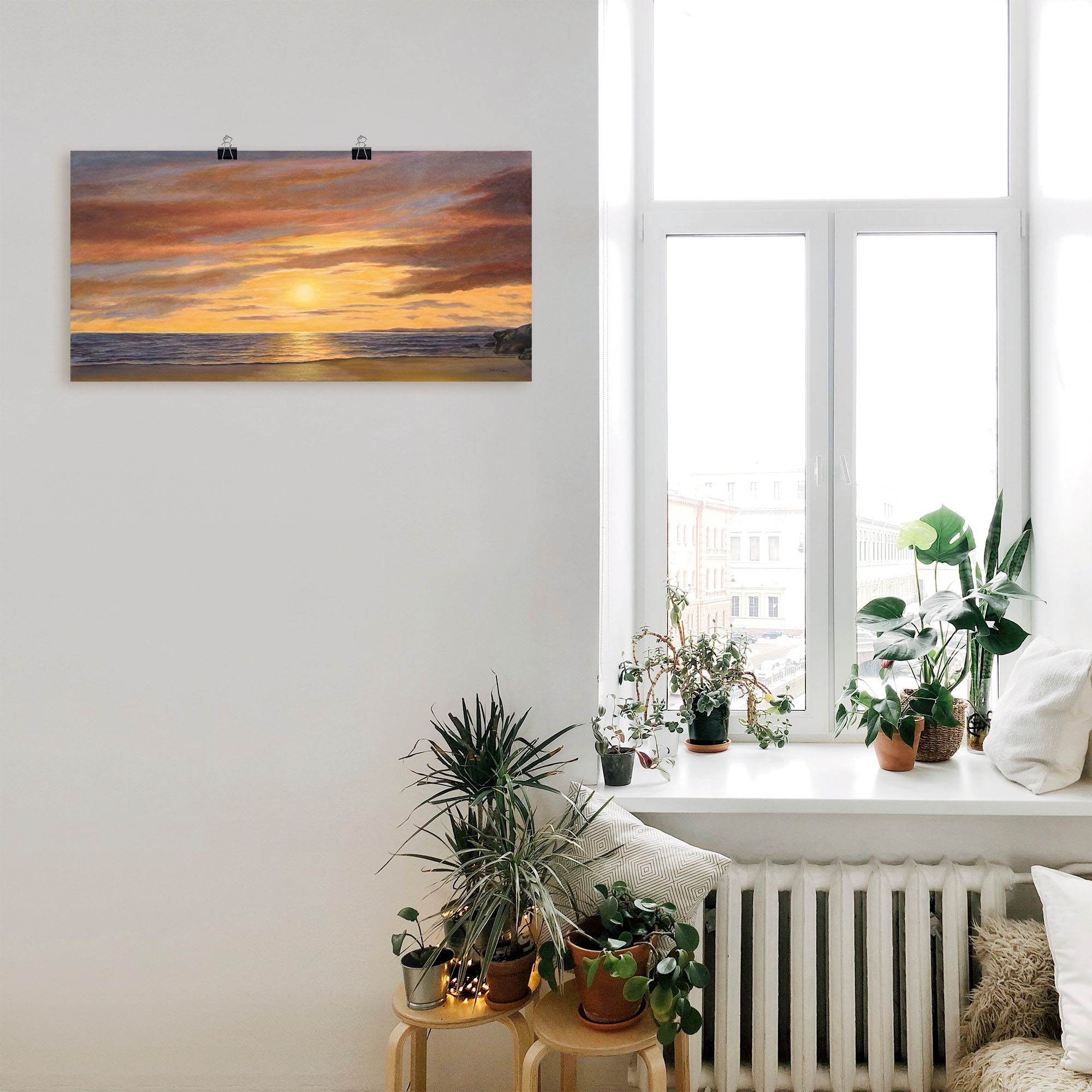 Artland Wandbild »Sonne am Strand«, Strand, (1 St.), als Alubild, Outdoorbild, Leinwandbild, Poster, Wandaufkleber