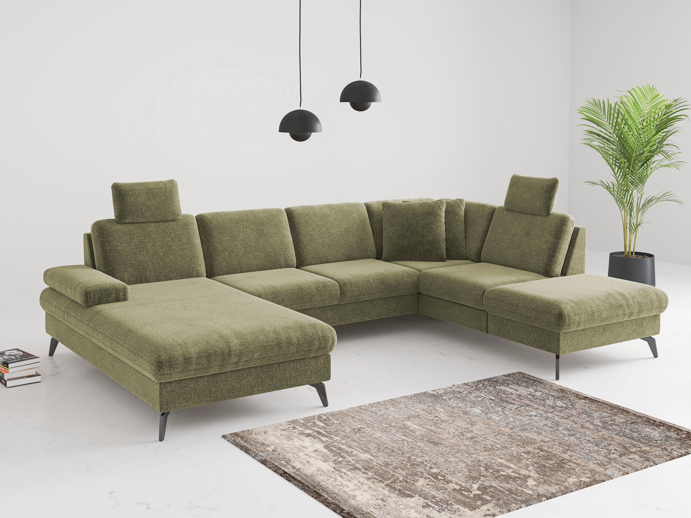 sit&more Wohnlandschaft »Morris Jubi U-Form«, inkl. Armteilfunktion und 1 Zierkissen, wahlweise mit Bettfunktion
