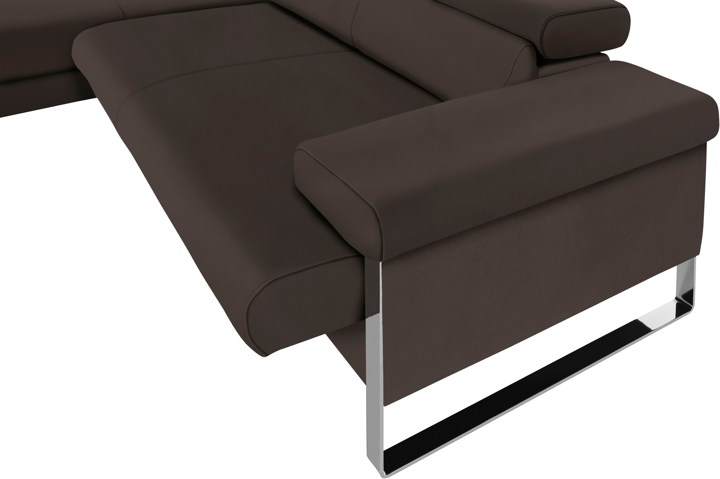 W.SCHILLIG Ecksofa »finn, toller Sitzkomfort, L-Form, hochwertige Verarbeitungsdetails«, German Design Award 2016, Fußgestell Chrom glänzend, Breite 281 cm