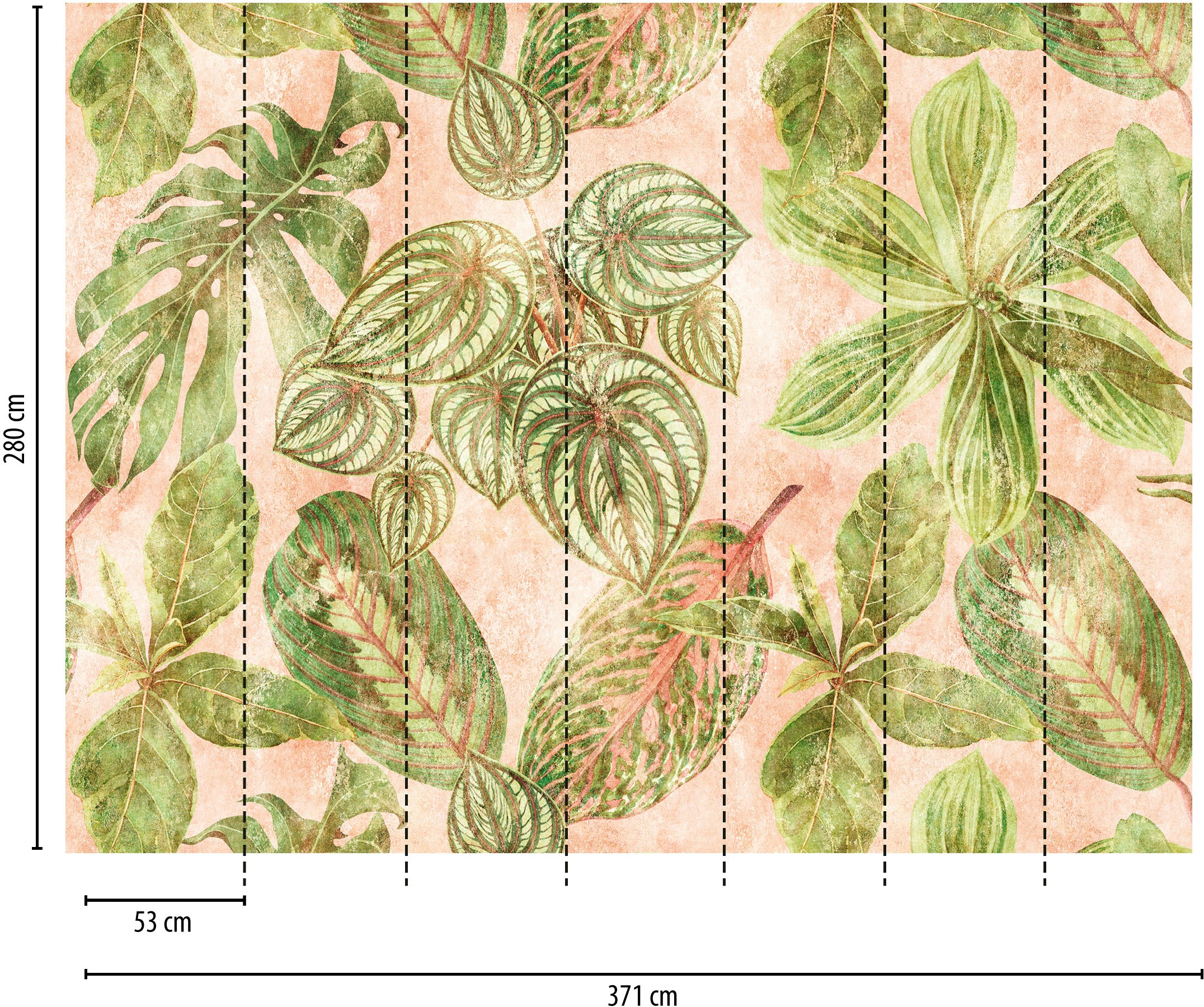 living walls Fototapete »The Wall«, botanisch-natürlich-floral, Fototapete Palmen Tapete Dschungel Tapeten Wohnzimmer Flur Design Büro