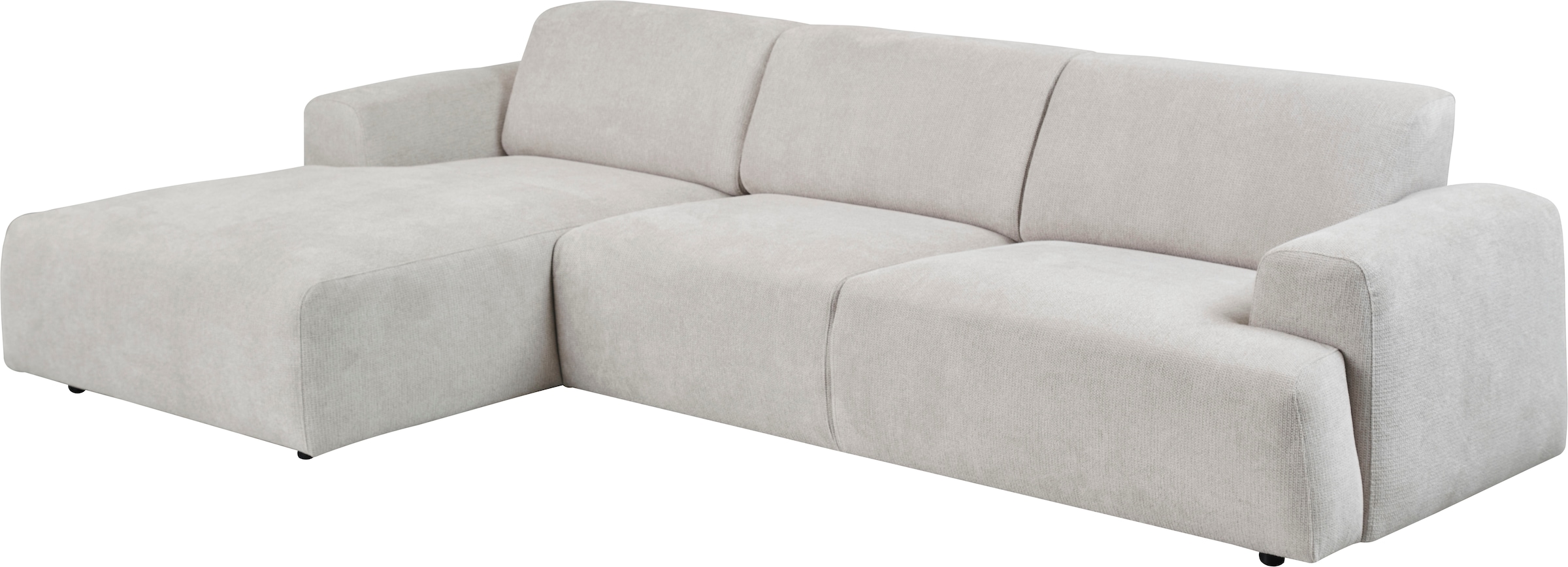 andas Ecksofa »Linkka, Breite 301 cm«, L-Form, in einem weichen Chenille-Stoff, mit Wellenunterfederung