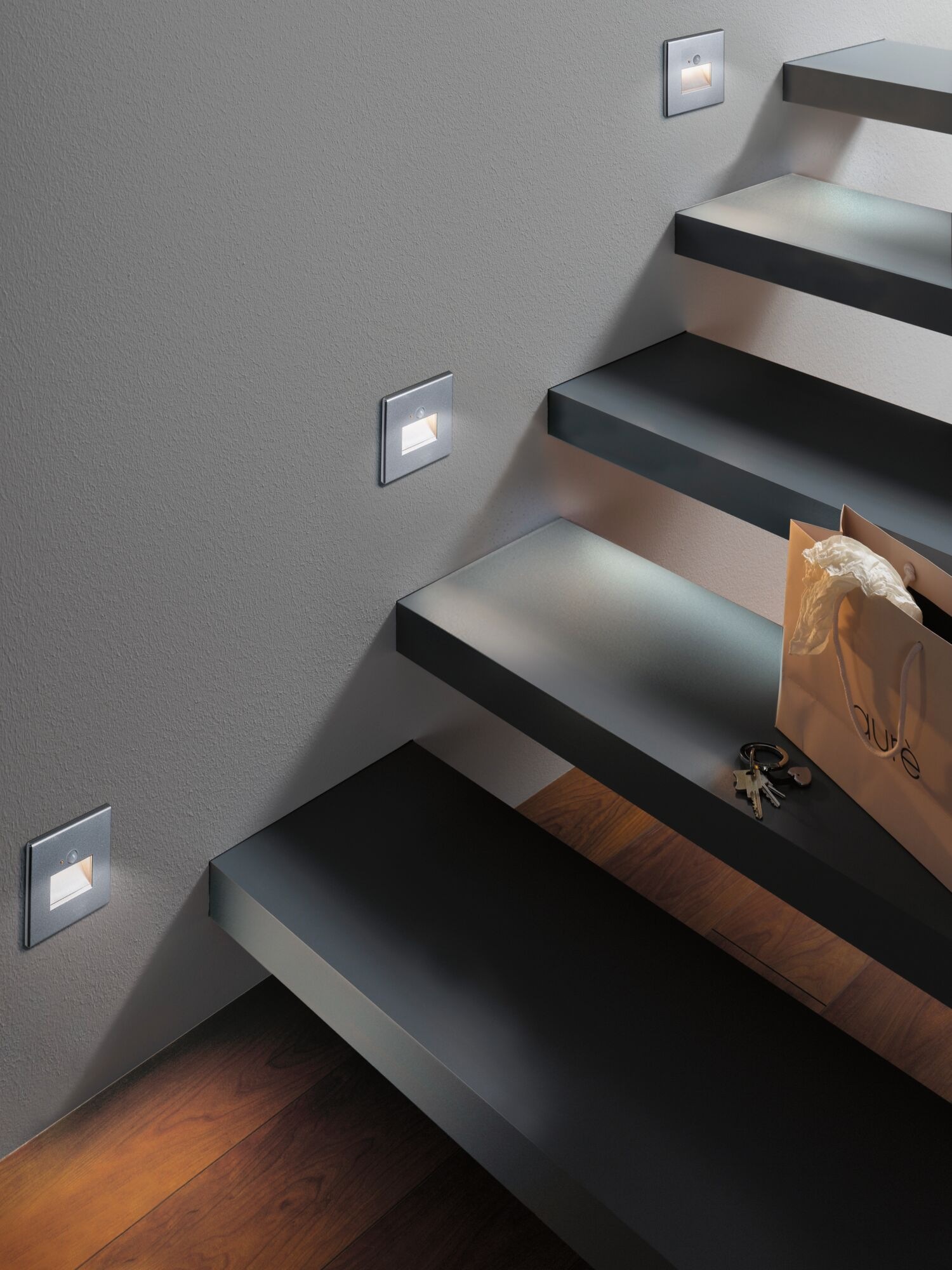 Paulmann LED Einbauleuchte »LED Wandeinbauleuchte Edge Quadro 1,2W 25lm 230V 2700K«, 1 flammig, Bewegungsmelder