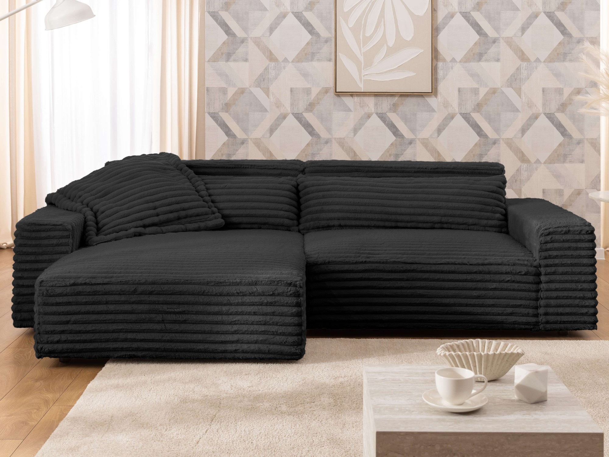 OTTO home Ecksofa »KINLEE Design-Sofa mit Recamiere rechts/links, Maße B/T/ günstig online kaufen