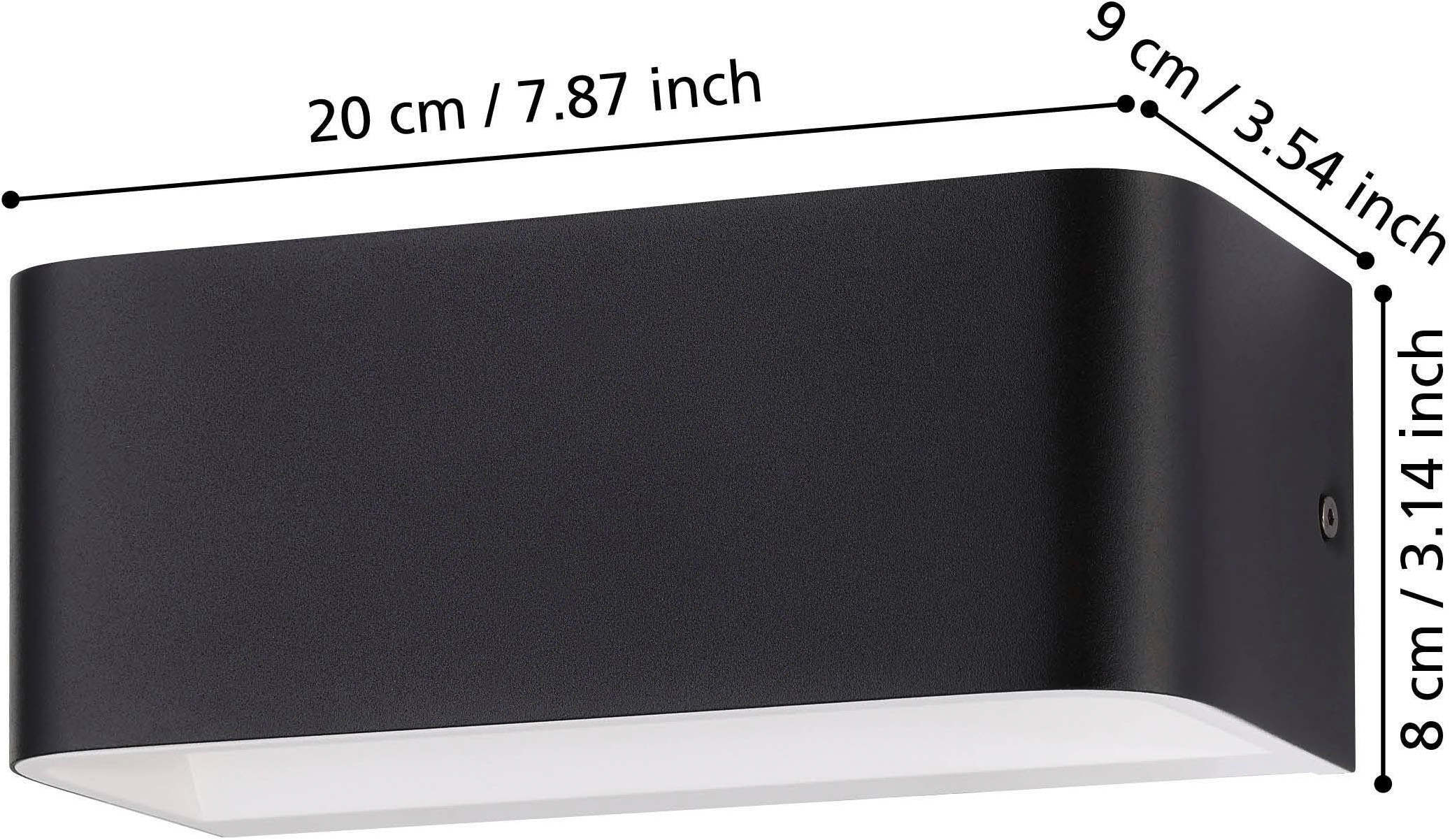 EGLO Wandleuchte »Sania 4 Wandlampe, Wandspot, Aluminium, Up and Down Leuchte, Flurlampe« LED-Modul 1 Stk. Warmweiß Wand-/Deckenleuchte - L20 x H8 x AL9 cm - schwarz, weiß - 10W inkl.