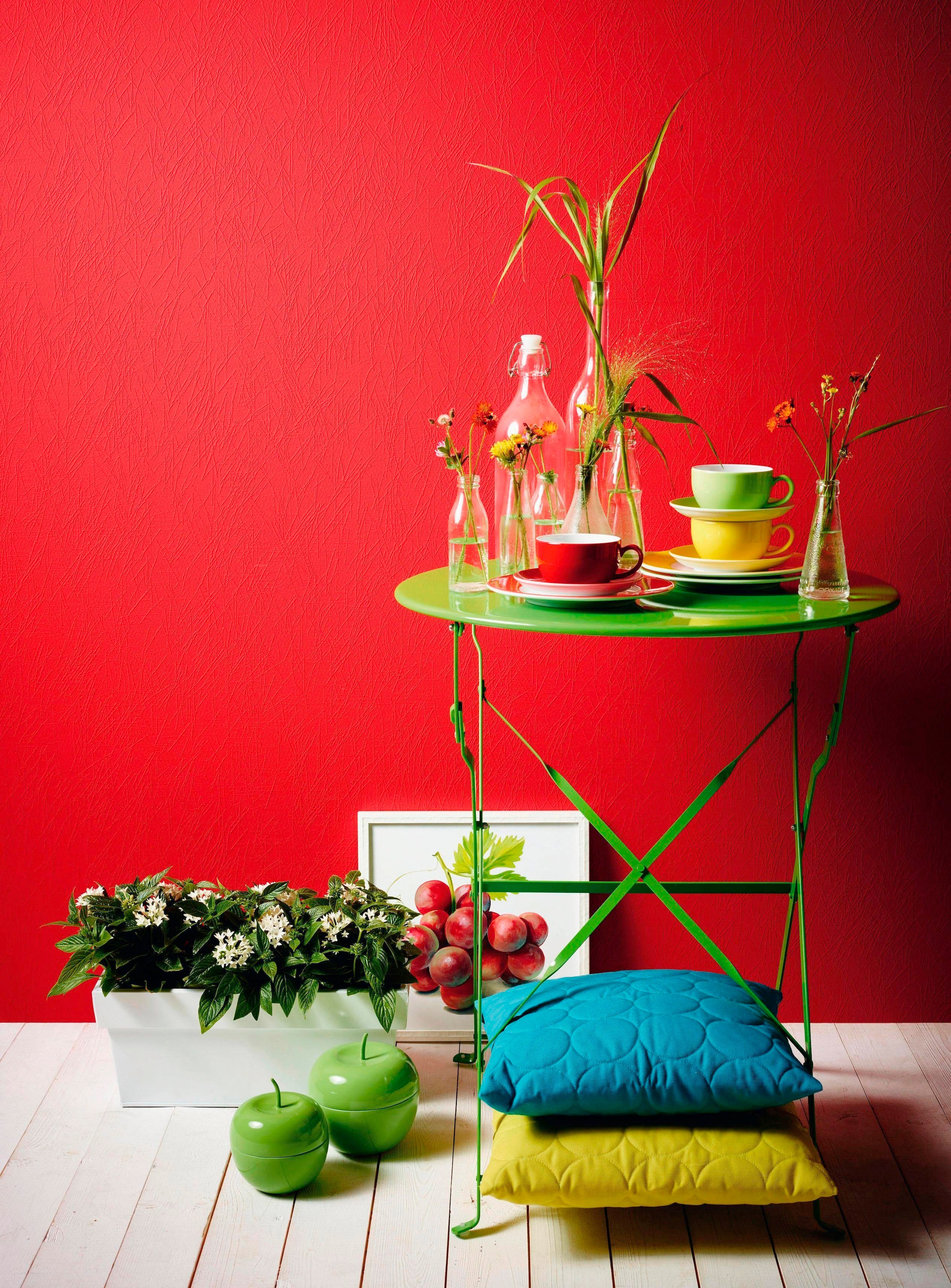 living walls Vliestapete »Meisterputz« einfarbig | uni | unifarben leicht strukturiert Struktur Tapete Grafik Tapeten Wohnzimmer Schlafzimmer Küche Flur Büro