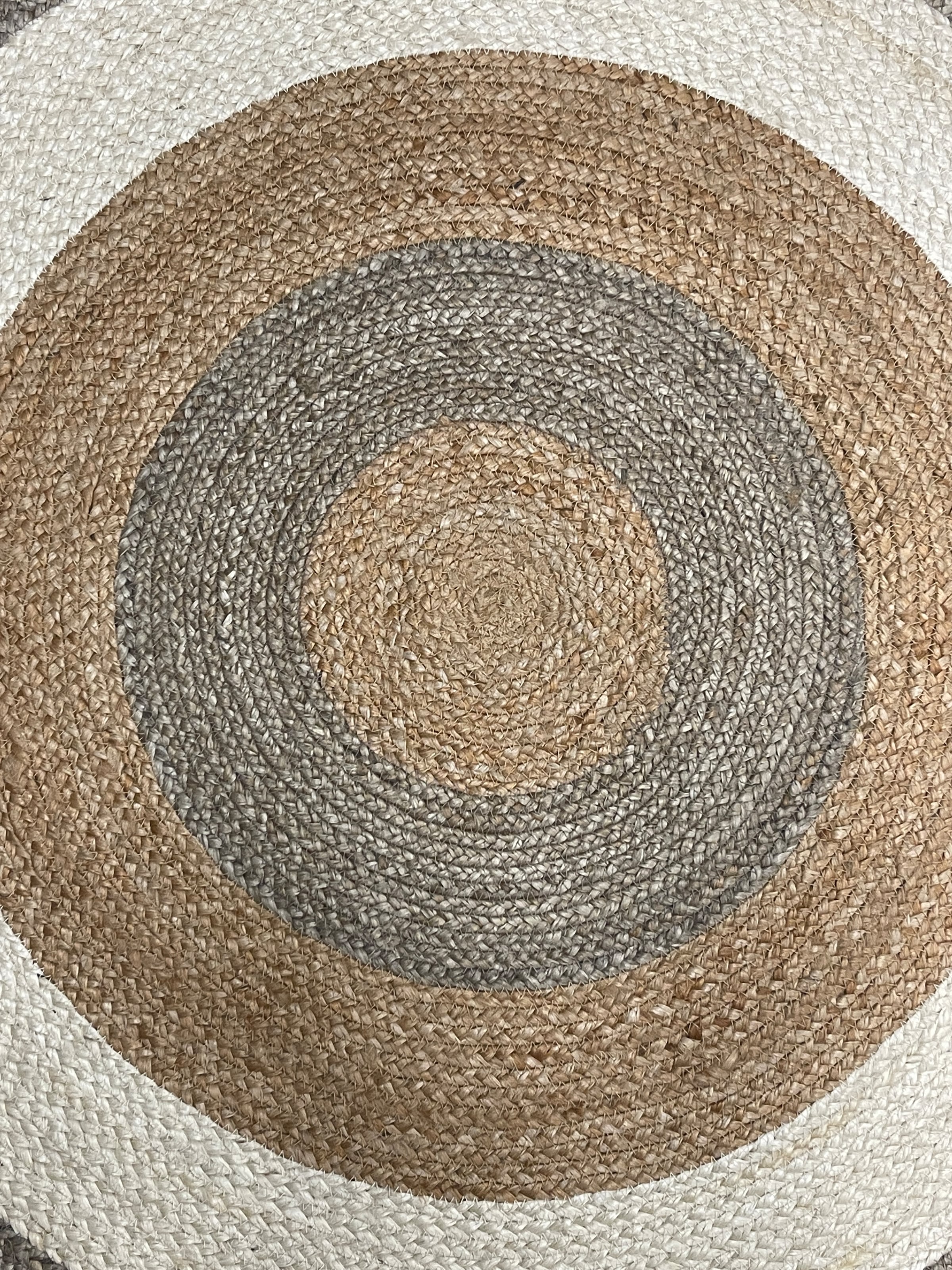 Myflair Möbel & Accessoires Teppich »Terra Rings«, rund, 10 mm Höhe, Juteteppich, handgeflochten, Wendeteppich, gestreift, reine Naturfaser