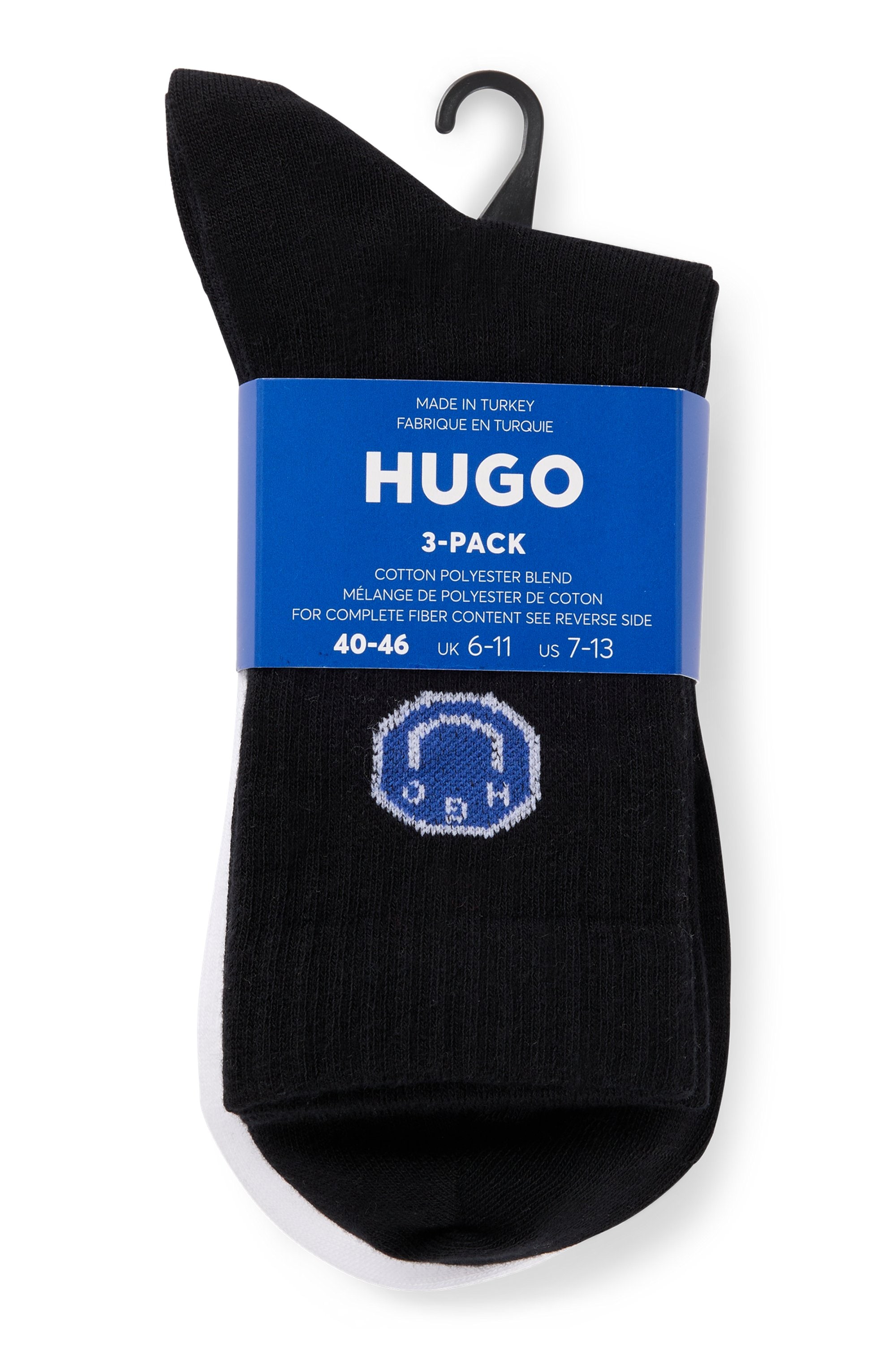 HUGO Underwear Socken »3P QS BLUE DESIGN«, (Packung, 3 Paar), mit Branding UNISEX Sportsocken