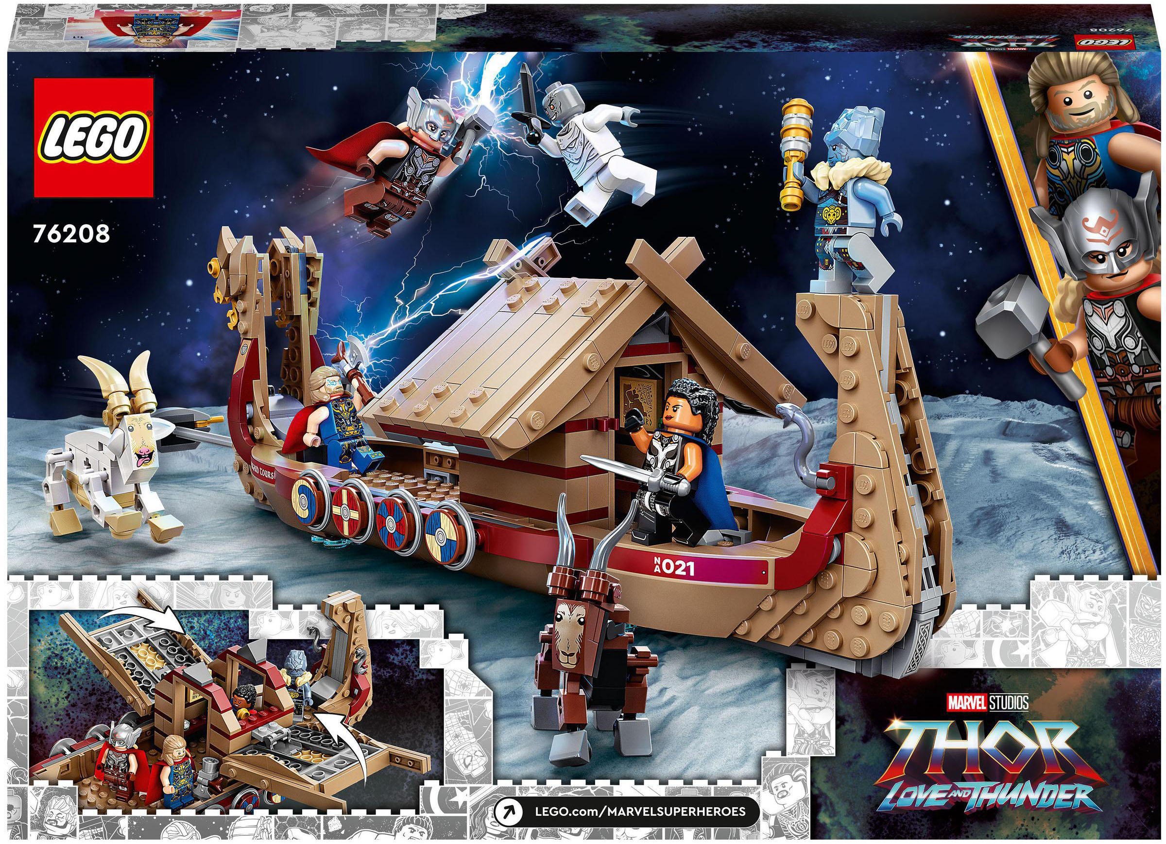 LEGO® Konstruktionsspielsteine »Das Ziegenboot (76208), LEGO® Marvel«, (564 St.)