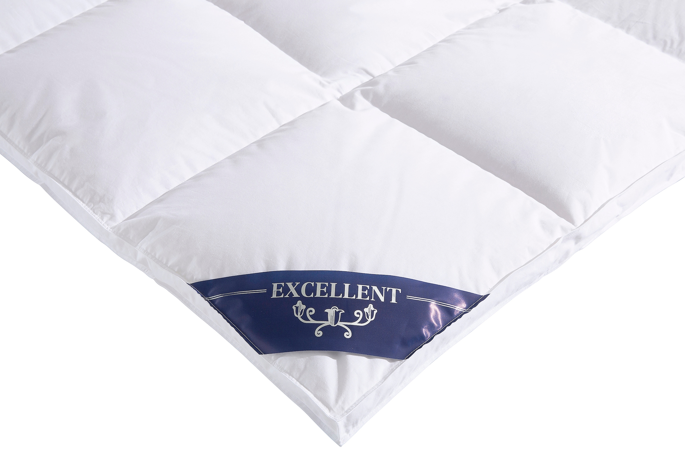 Excellent Daunenbettdecke + 3-Kammer-Kopfkissen »Venedig, 2-tlg, hergestellt in Deutschland, verschiedene Größen«, (Spar-Set, 2-Tlg.), Decke mit Kissen,Set, Sommer, Winter, Bettdecke 135x200 cm, 155x220 cm
