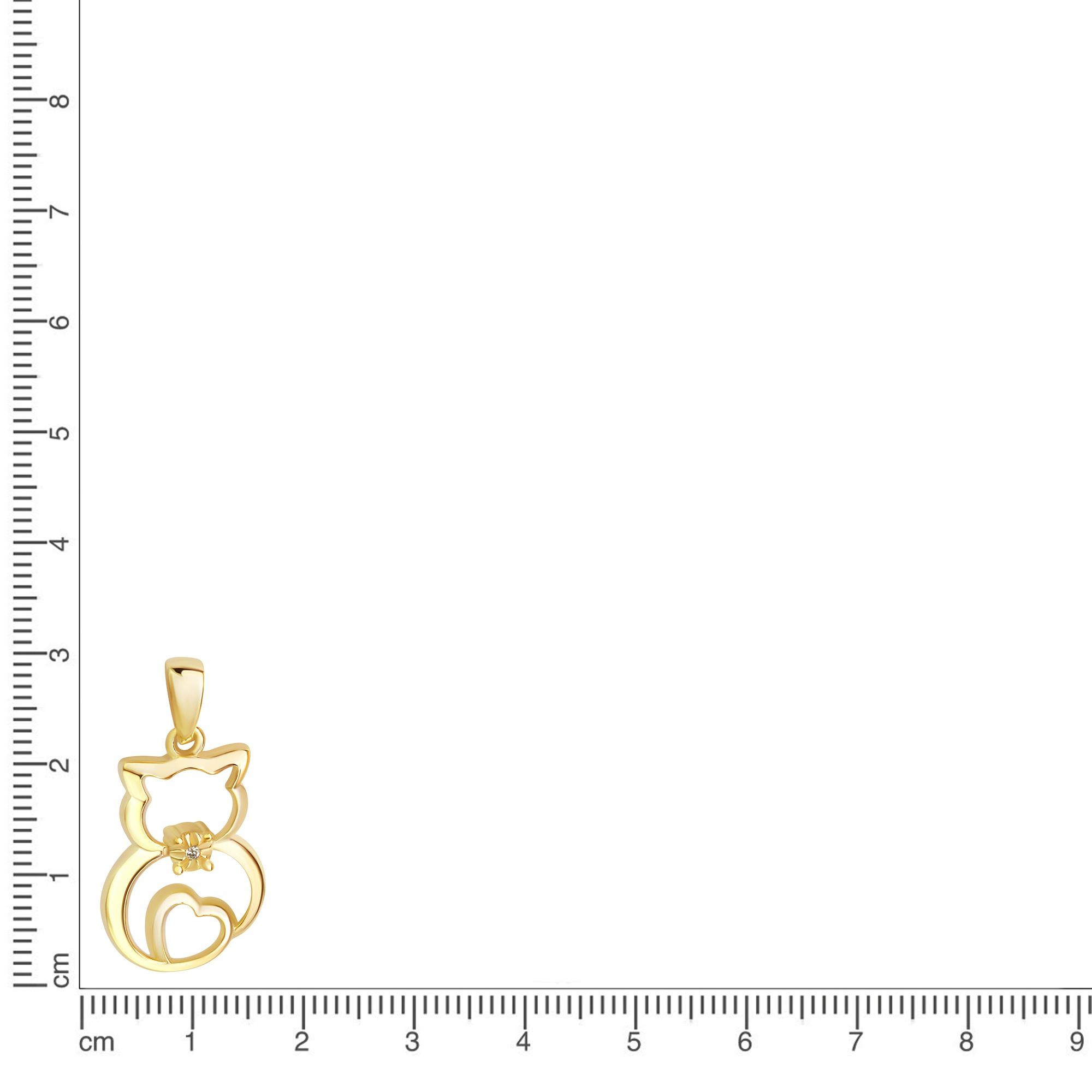 Vivance Kettenanhänger »925/- Sterling Silber vergoldet Katze Zirkonia«