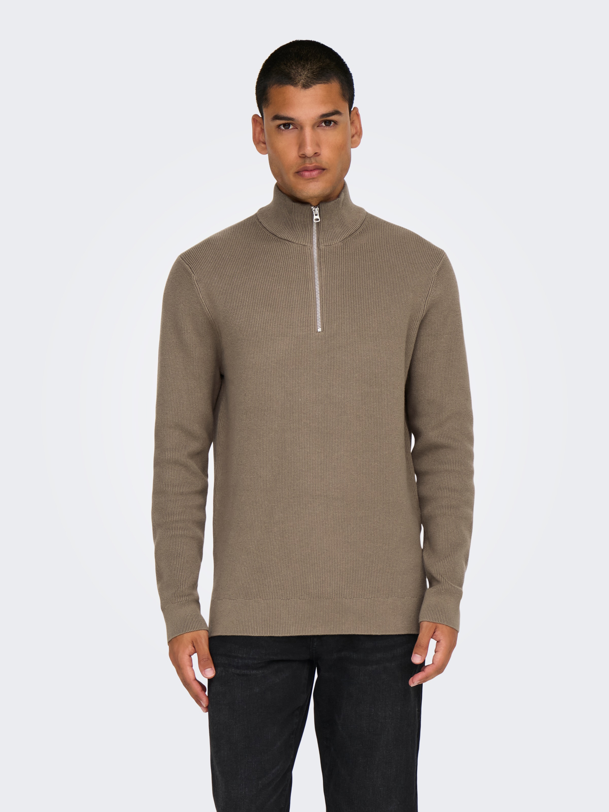 ONLY & SONS Strickpullover »ONSPHIL REG 12 STRUC HALF ZIP KNIT NOOS«