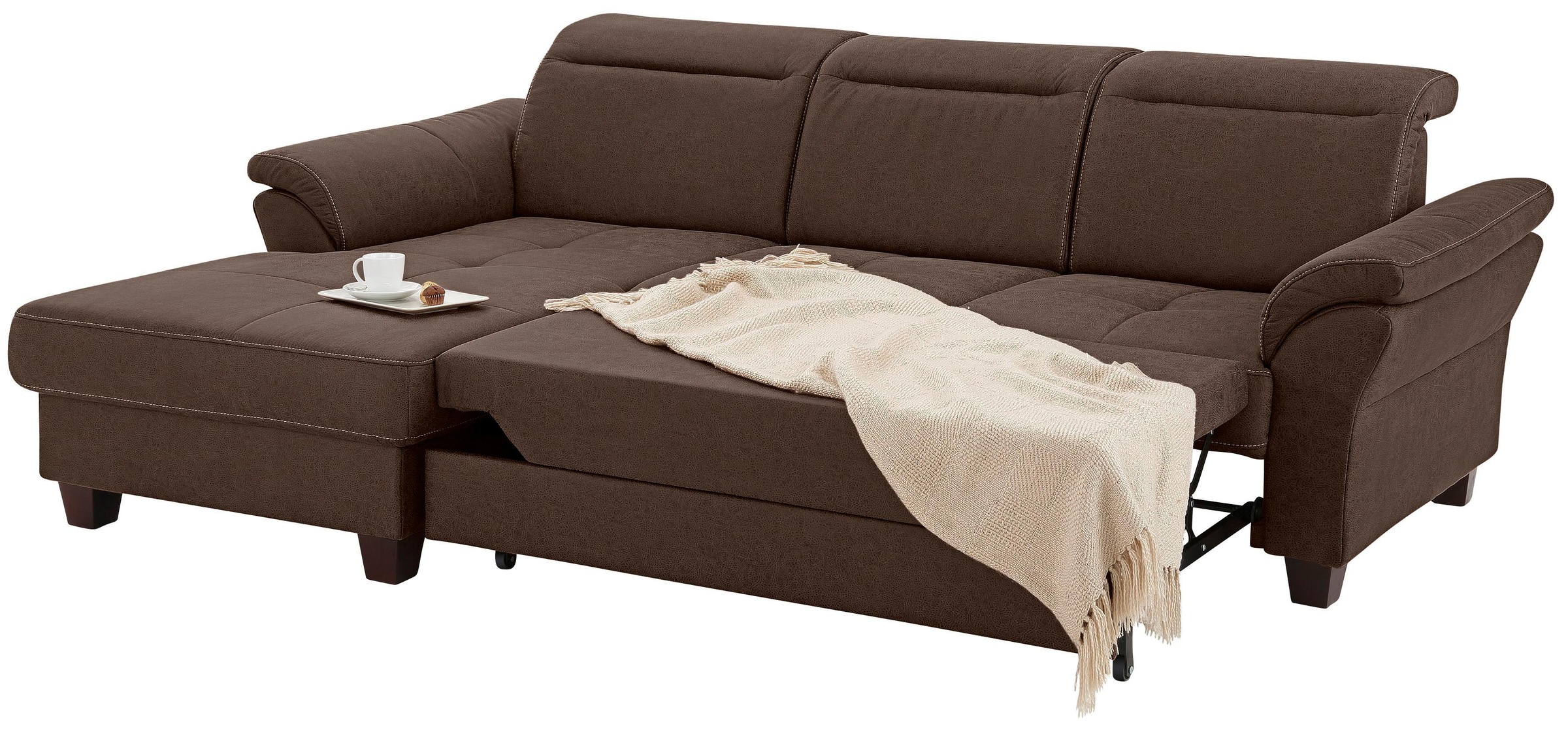 Home affaire Ecksofa »Solvei L-Form«, mit Recamierenabschluß und Sitztiefenverstellung
