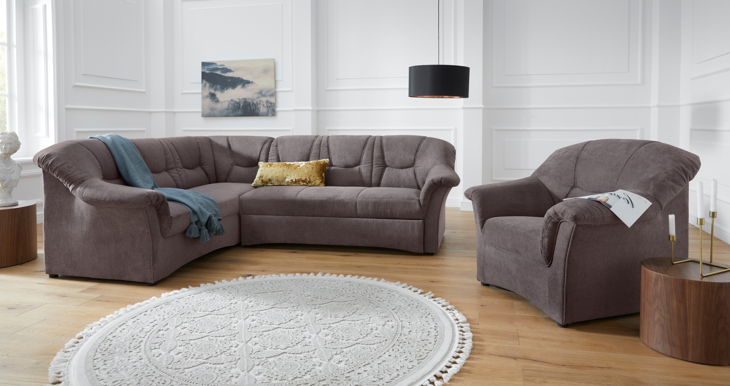 DOMO collection Ecksofa »Sarafina zeitlos&bequem, optional mit Federkern, B günstig online kaufen