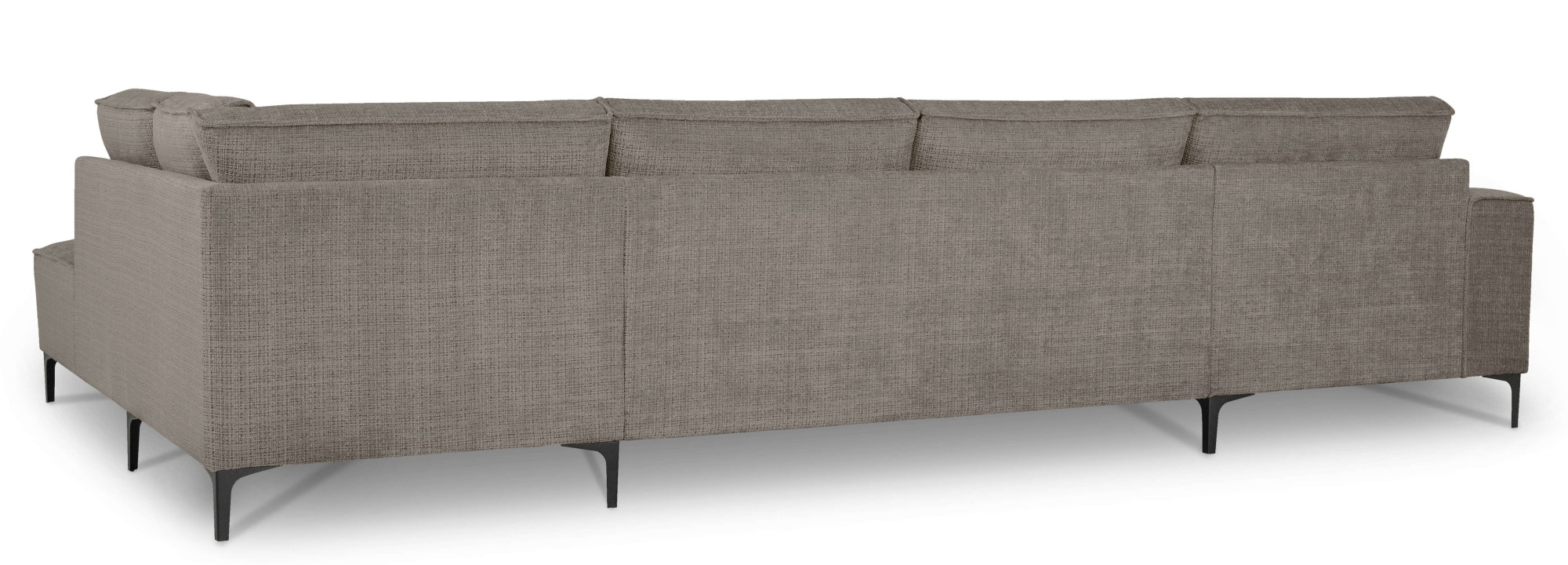 Places of Style Wohnlandschaft »XXL Sofa Oland, Struktur, Flachgewebe, Luxus-Microfaser, Boucle«, U-Form, 345 cm, Wellenunterfederung, Skandi-Design, Metallfüße