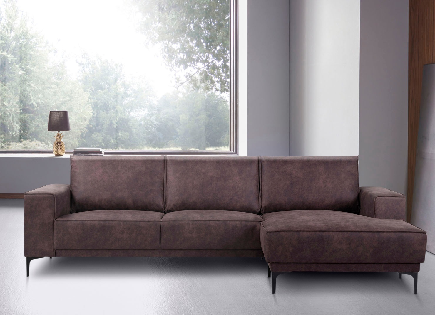 Places of Style Ecksofa »Polsterecke Oland, Struktur, Flachgewebe, Luxus-Mi günstig online kaufen