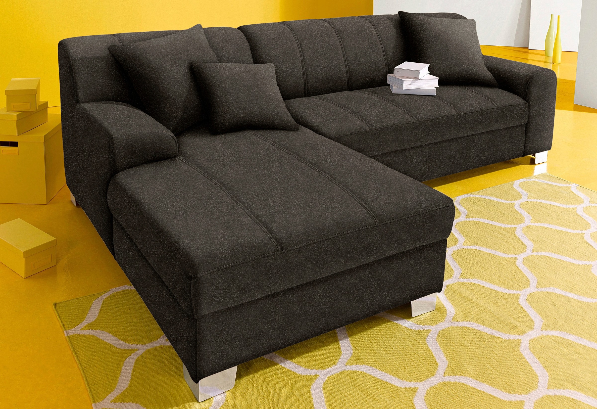 DOMO collection Ecksofa »Turah incl. Zierkissen, moderne Steppung, auch in günstig online kaufen