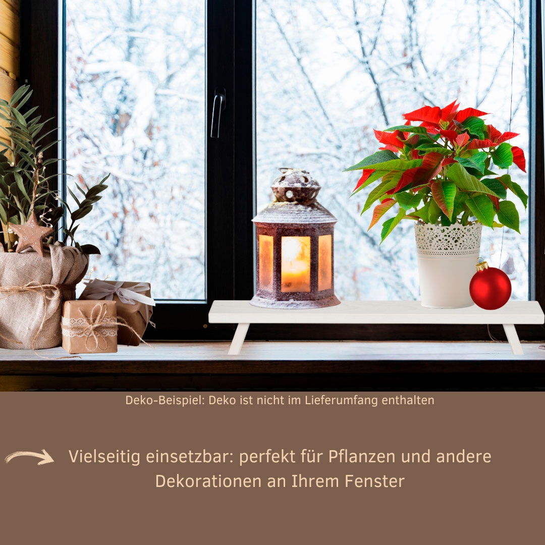 Weigla Schwibbogen-Fensterbank »Weihnachtsdeko«, aus Buchenholz, weiß-lackiert,Höhe ca. 11 cm