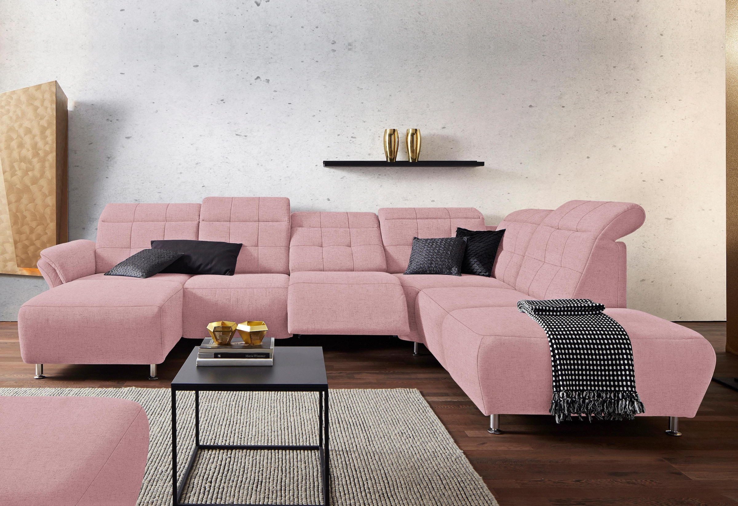 Home affaire Wohnlandschaft »Manhattan U-Form« 2 Sitze mit elektrischer Rel günstig online kaufen