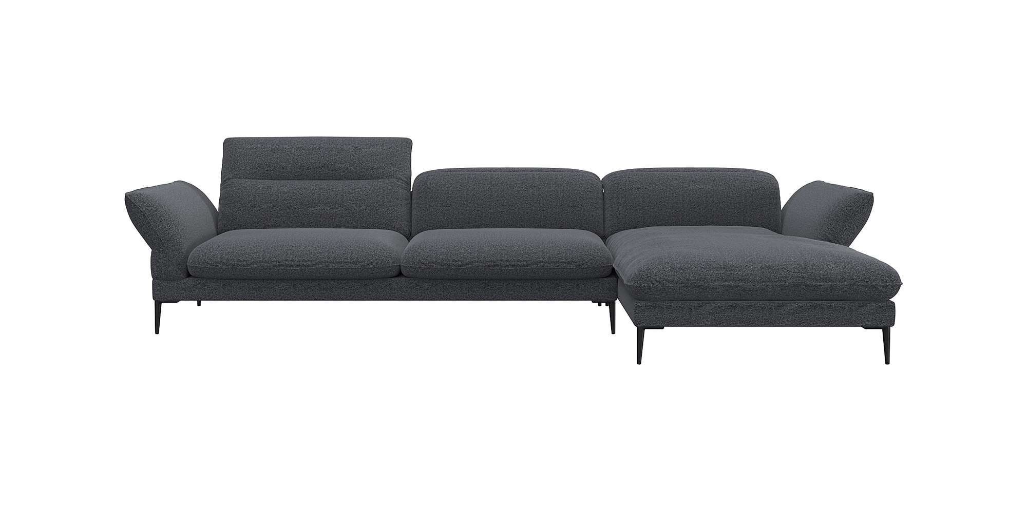 FLEXLUX Ecksofa »Salino, Funktionssofa mit Recamiere, Relaxsofa, Ecksofa«, Sofa mit Arm- und Kopfteil-Verstellungen, Kaltschaum & Stahl-Wellen