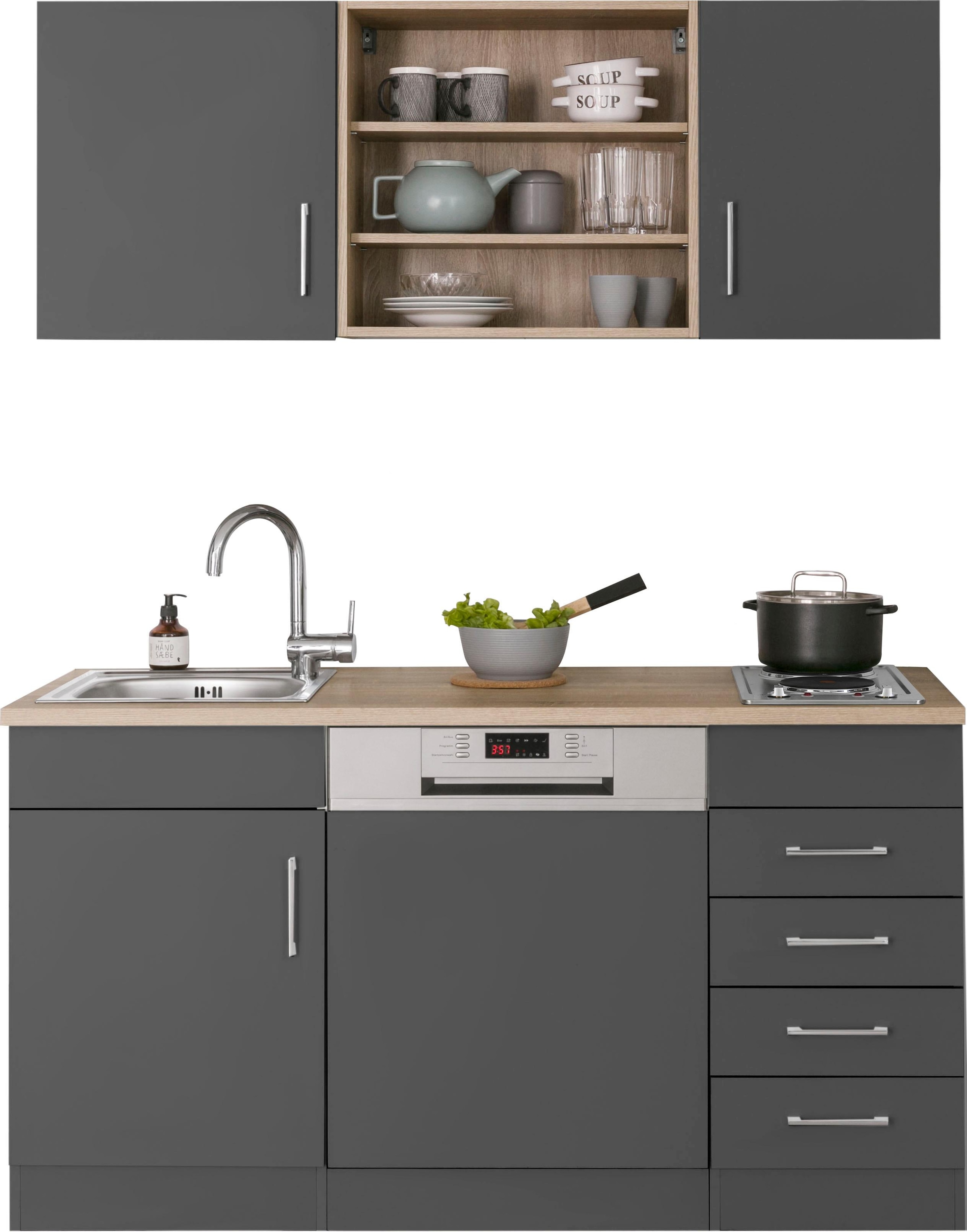 HELD MÖBEL Pantryküche »Mali«, Breite 150 cm, mit E-Geräten günstig online kaufen