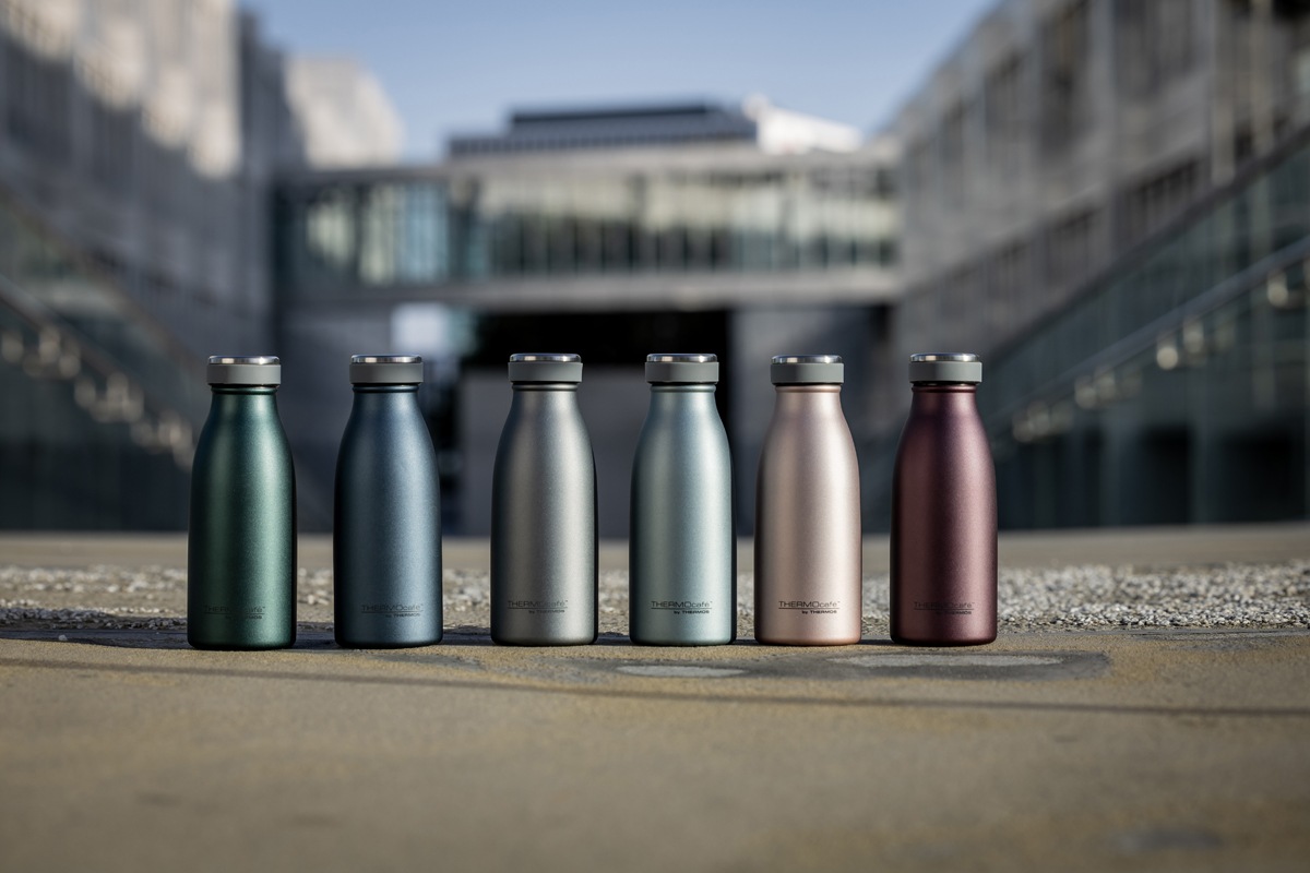 THERMOcafé Isolierflasche »TC BOTTLE, aus doppelwandigem Edelstahl, spülmaschinenfest« gummierter Drehverschluss, absolut dicht bei Kohlensäure