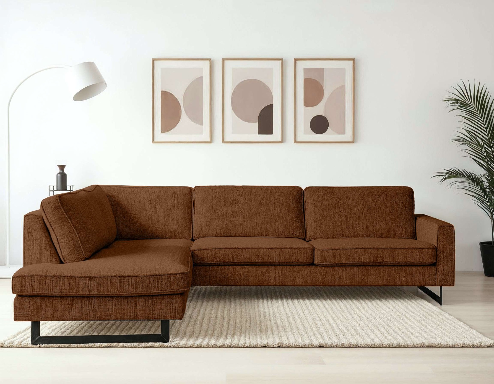 PLACES OF STYLE Ecksofa »Pinto, 290 cm, Cord, Chenille, Lederoptik, Ottoman günstig online kaufen