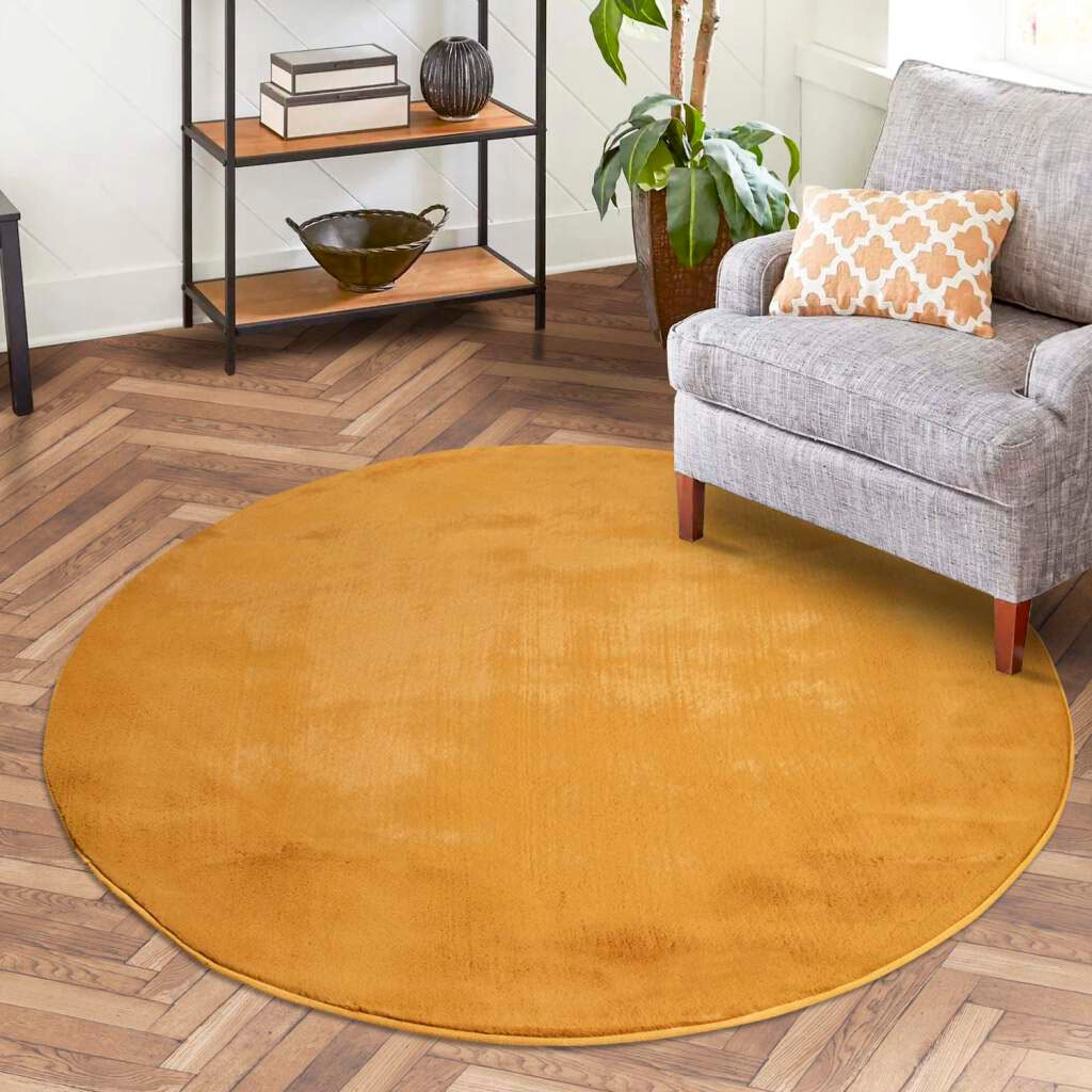 Carpet City Hochflor-Teppich »TOPIA400«, rund, 21 mm Höhe, besonders weich und kuschelig durch Polyester, Uni-Farben