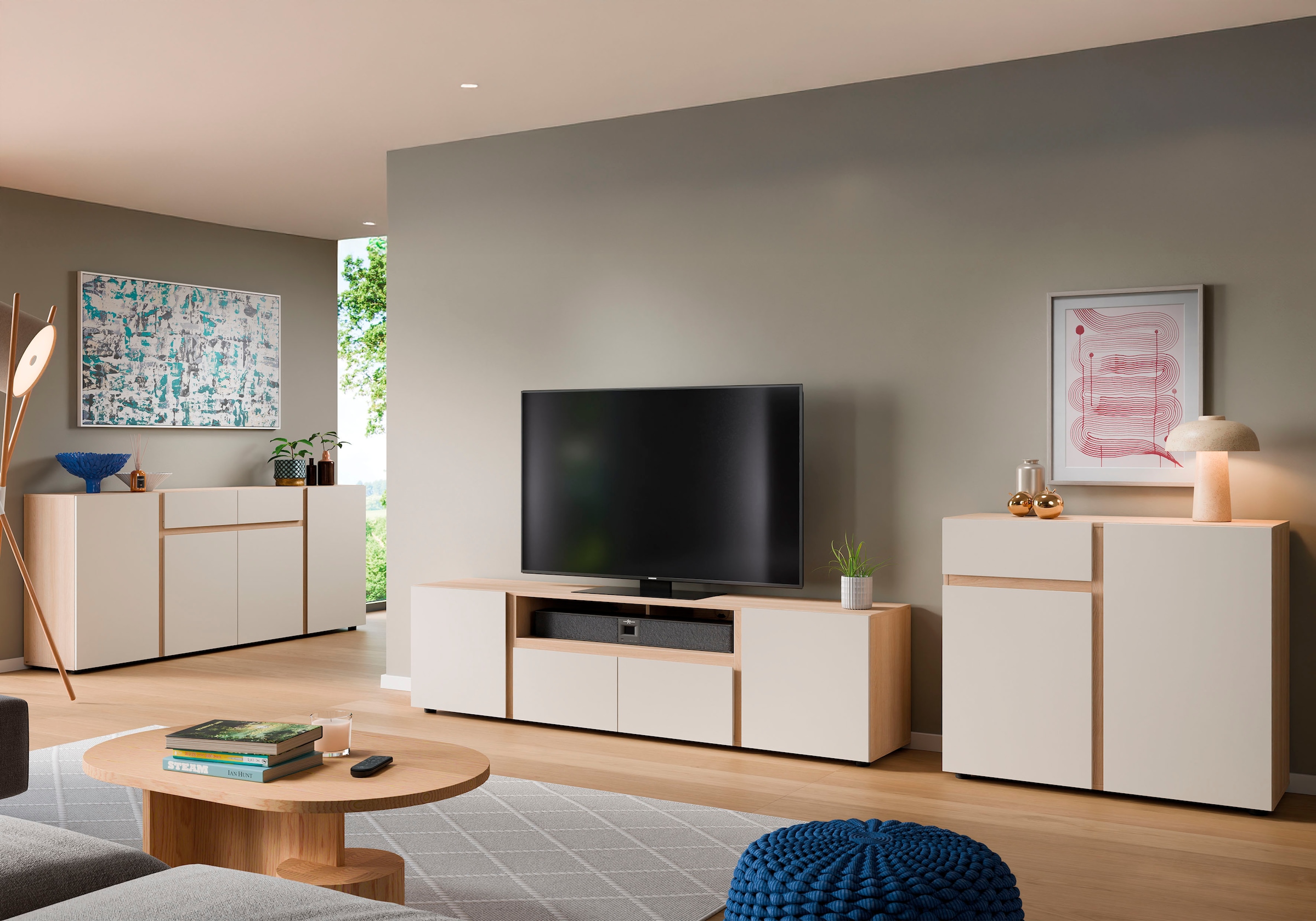 Home affaire Lowboard »TAVERA« Lowboard Breite 149 cm, modern, grifflos, viel Stauraum