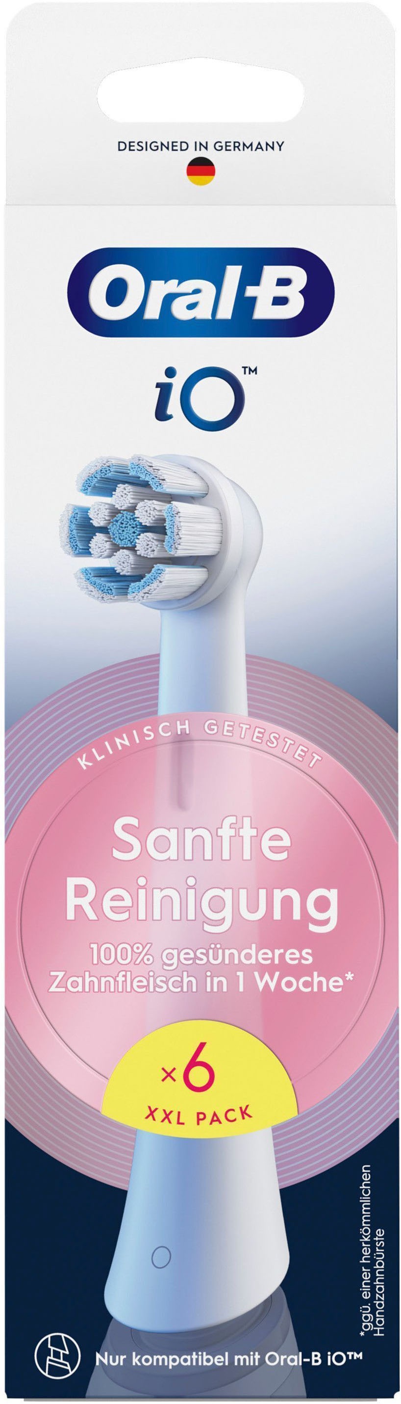 Oral-B Aufsteckbürsten »Oral-B iO Sanfte Reinigung«, fortschrittliche Plaque-Entfernung, für empfindliches Zahnfleisch