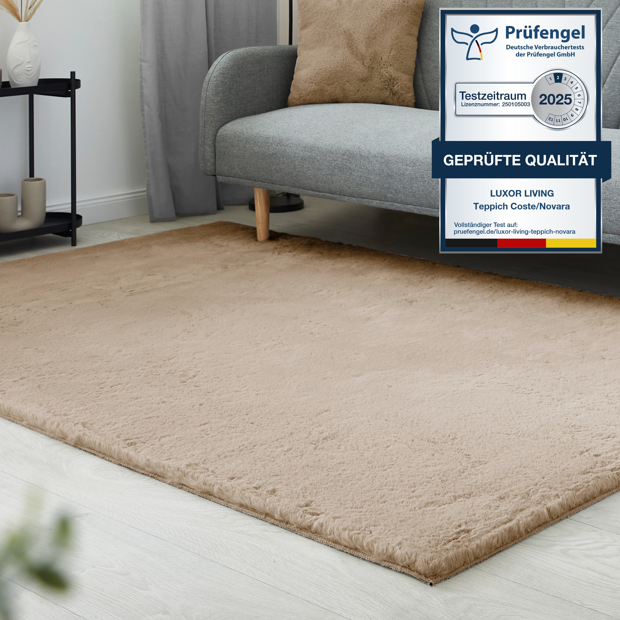 LUXOR living Fellteppich »Novara«, rechteckig, 30 mm Höhe, Kunstfell, Kaninchenfell-Haptik, besonders weicher Hochflor