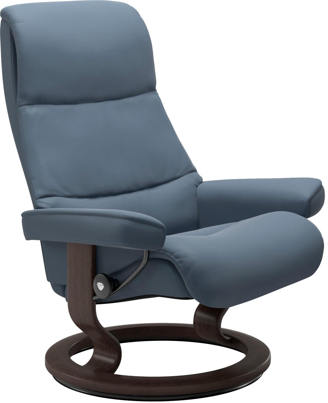 Stressless® Relaxsessel »View«, (Set, Relaxsessel mit Hocker), mit Classic Base, Größe M,Gestell Wenge