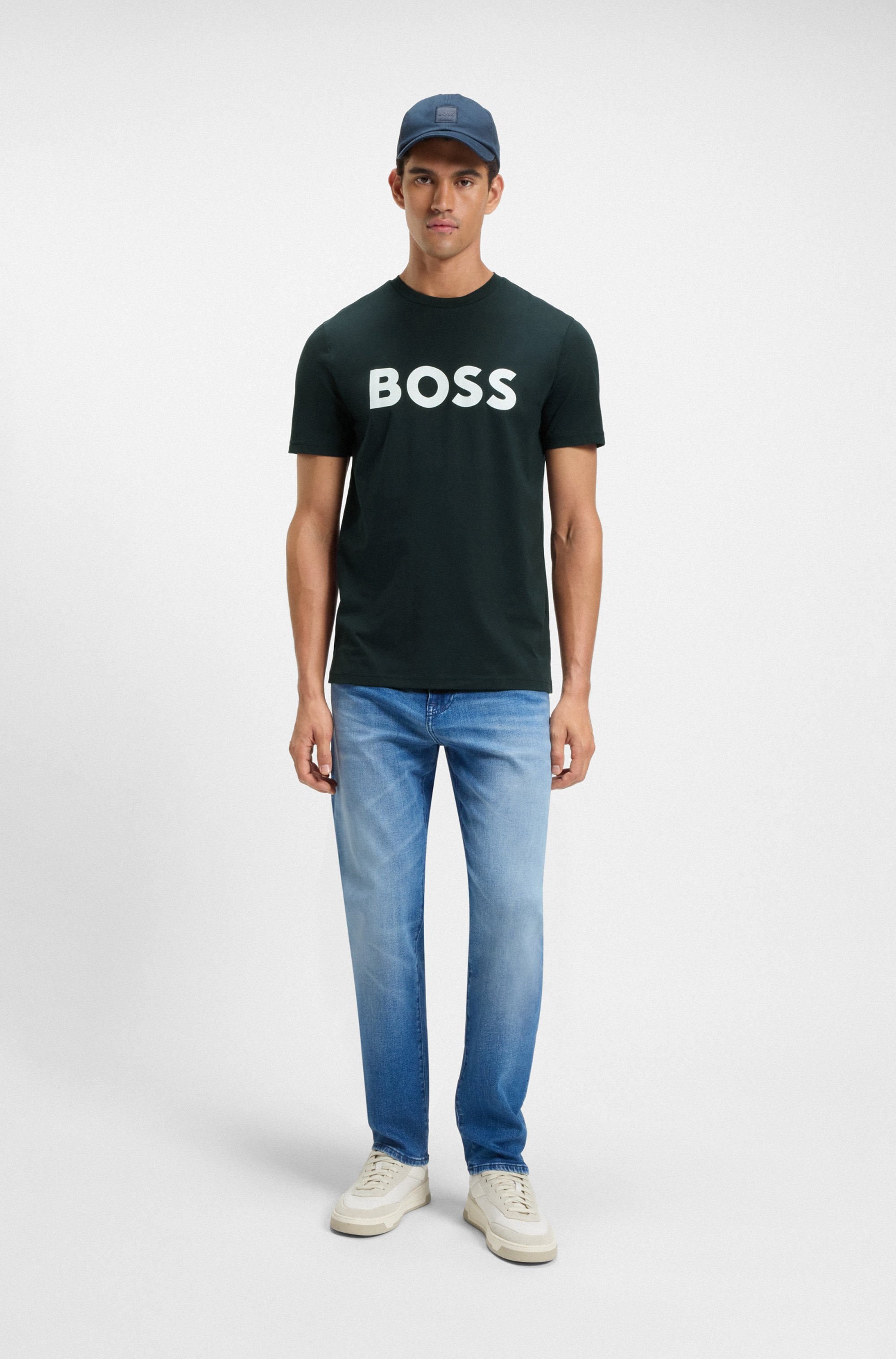 BOSS ORANGE T-Shirt »Thinking« 1 Stk. Rundhalsausschnitt, Regular Fit, großer Logodruck
