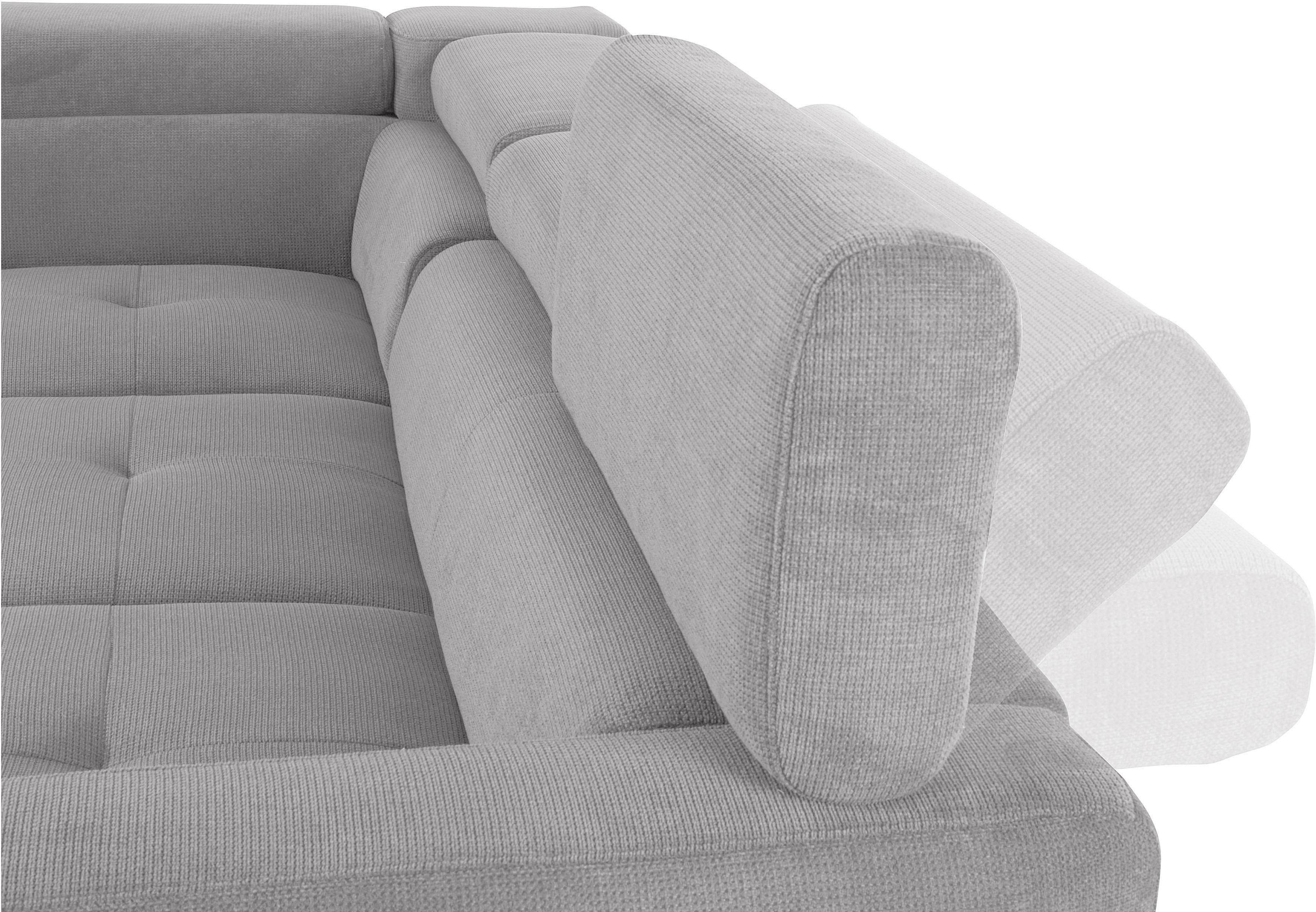 COTTA Ecksofa »Sammy L-Form«, mit Kopfteilverstellung, wahlweise mit Bettfunktion & Bettkasten