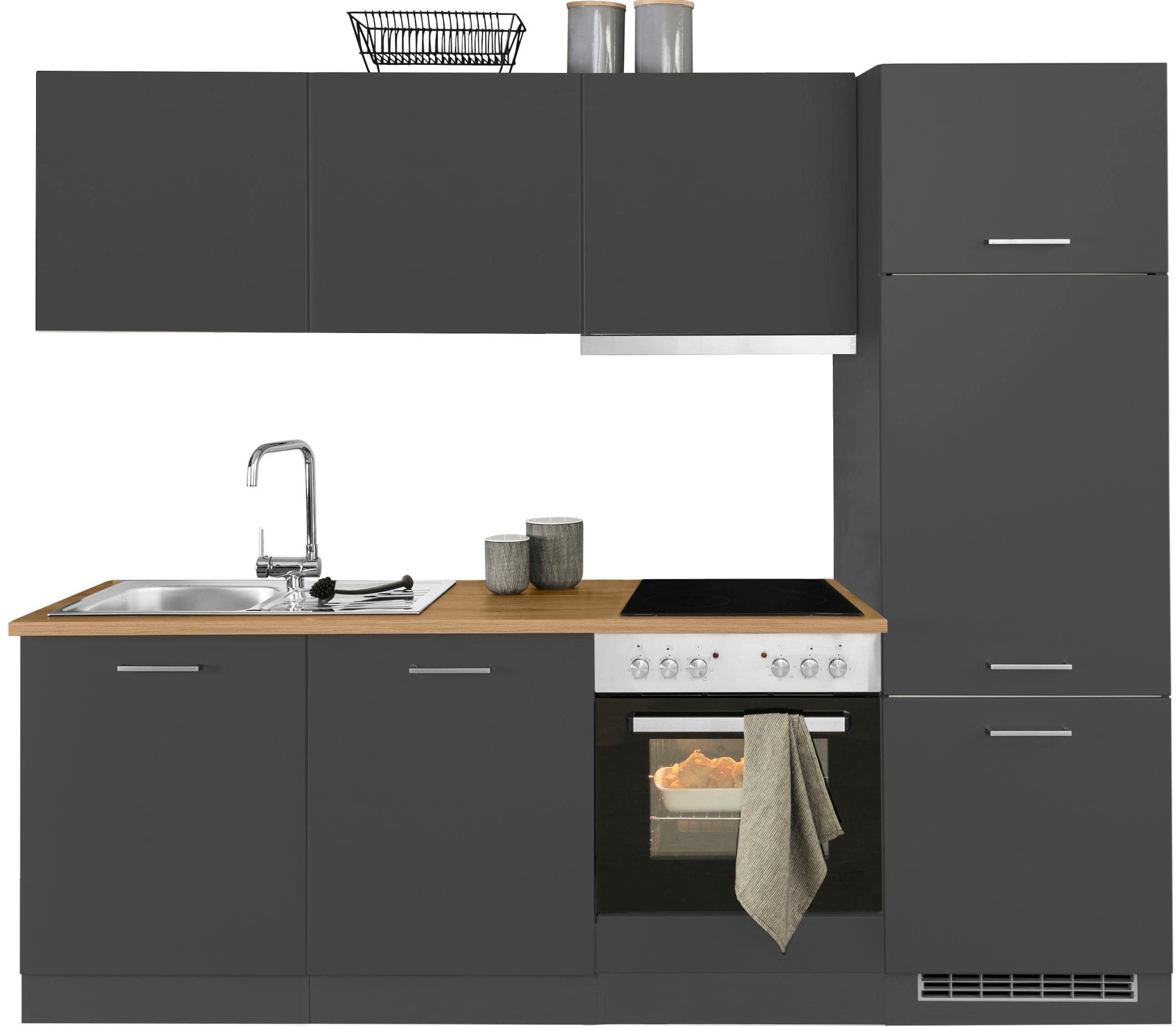 HELD MÖBEL Küchenzeile »Kehl«, mit E-Geräten, Breite 240 cm, inkl.  Kühlschrank und Geschirrspüler auf Rechnung kaufen