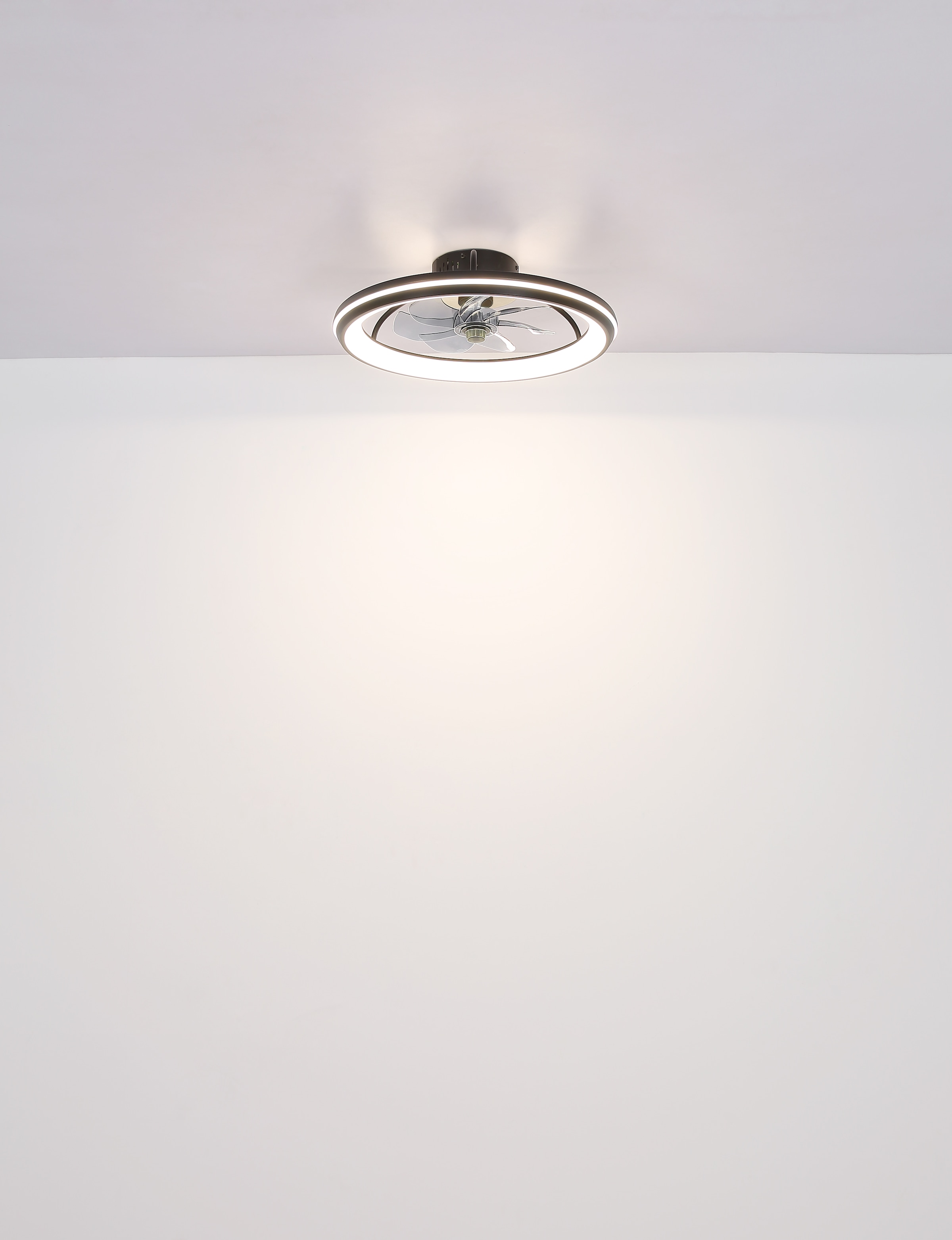 GLOBO LIGHTING Deckenleuchte »KENDALL« LED-Modul 1 Stk. warmweiß - kaltweiß Ventilator schwarz Kristalle Funktionen heizen-kühlen CCT