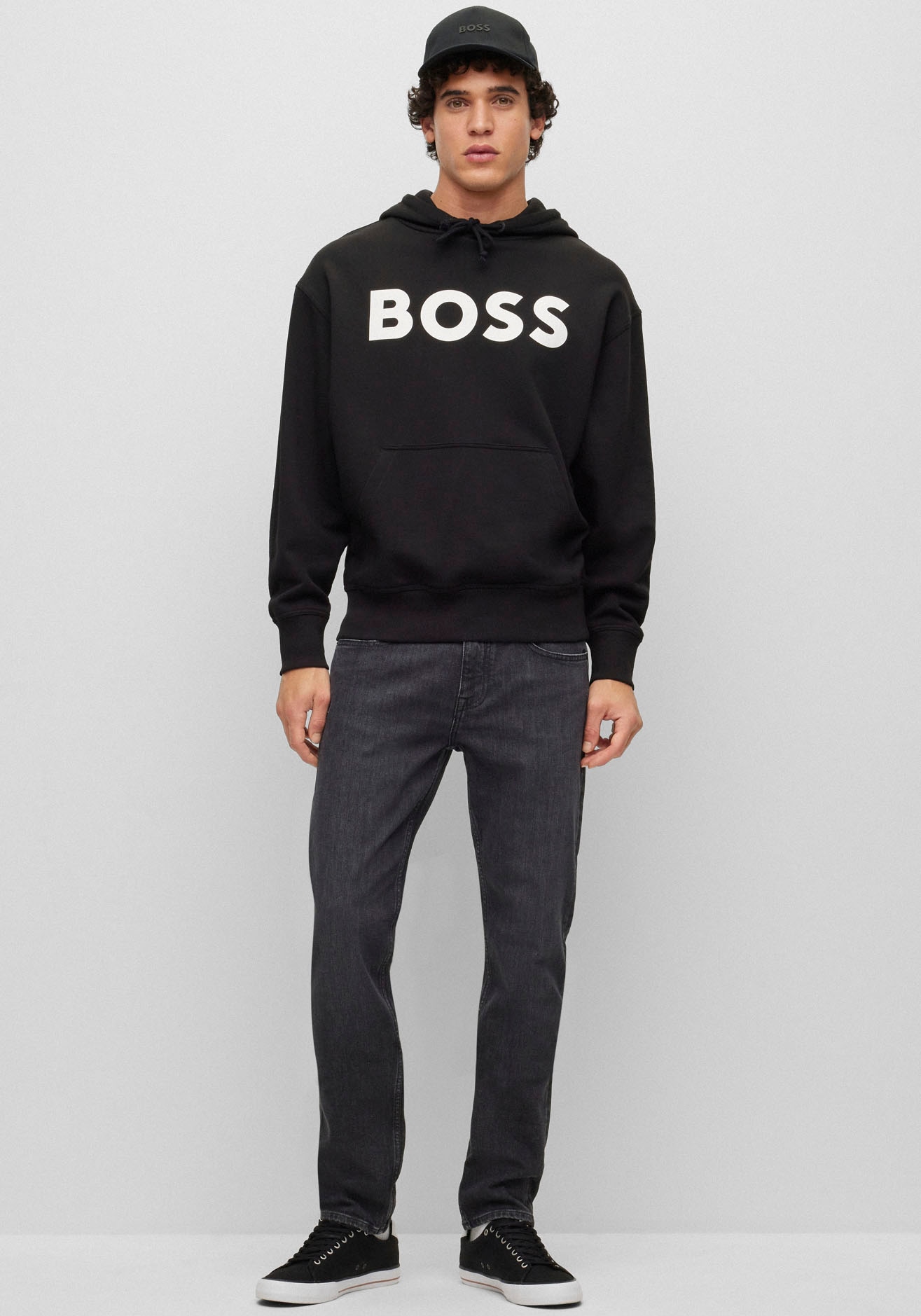 BOSS ORANGE Sweatshirt bei online Logodruck weißem mit »WebasicHood«