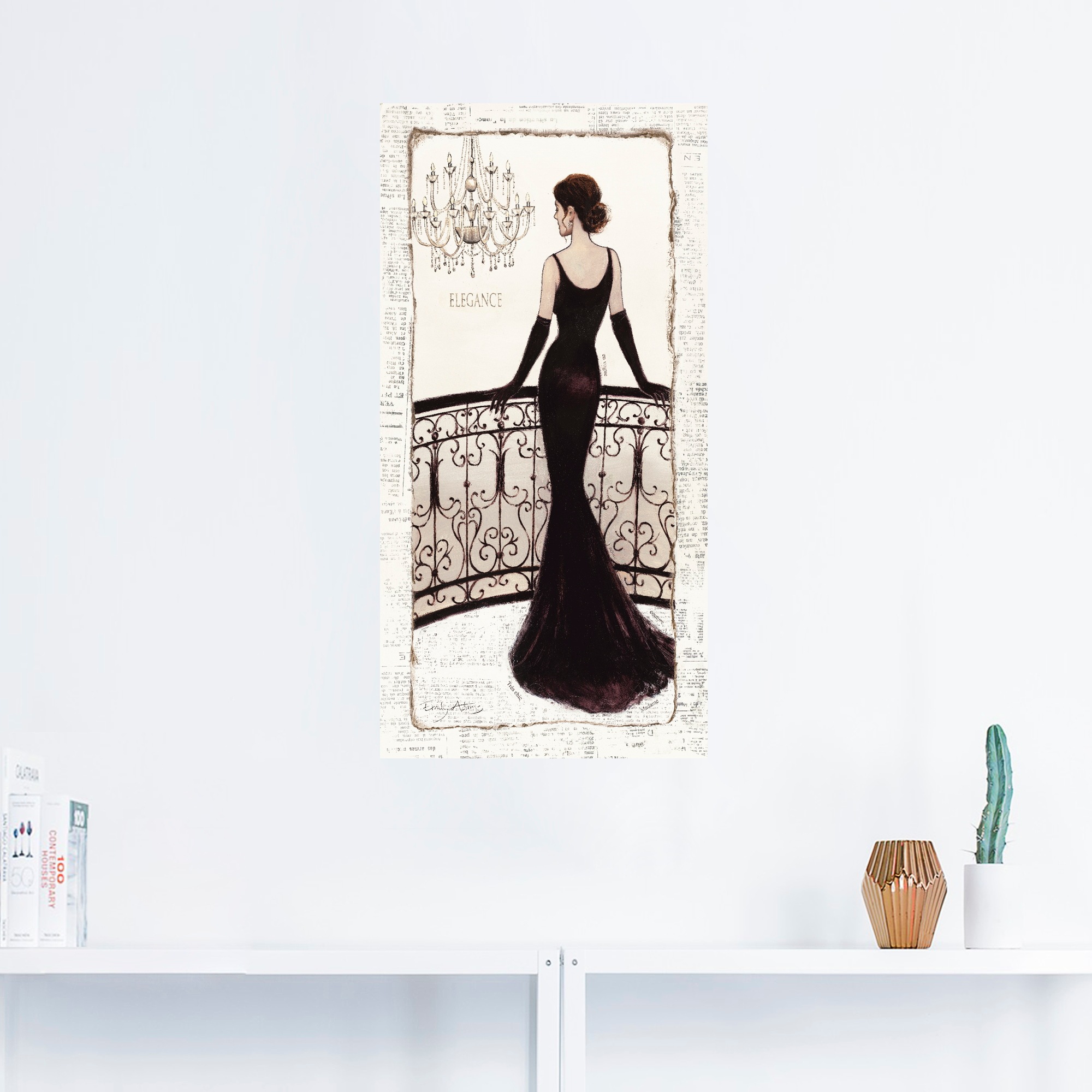 Artland Wandbild »Die schöne in Schwarz«, Frau, (1 St.), als Leinwandbild, Poster, Wandaufkleber in verschied. Größen