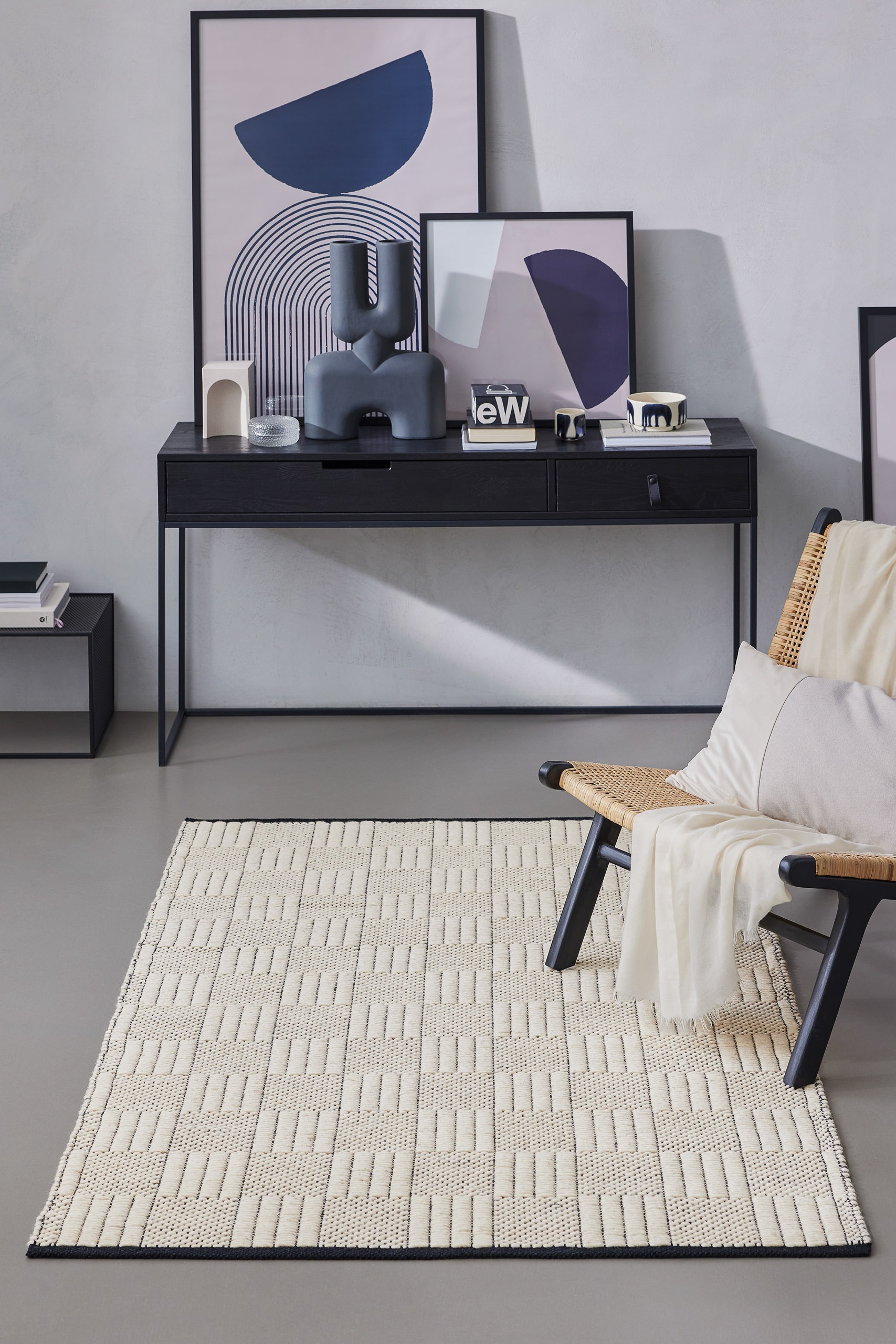 Wecon home Teppich »Lani«, rechteckig, 8 mm Höhe, handgewebt, robust, strapazierfähig, skandinavisch, Naturfaser
