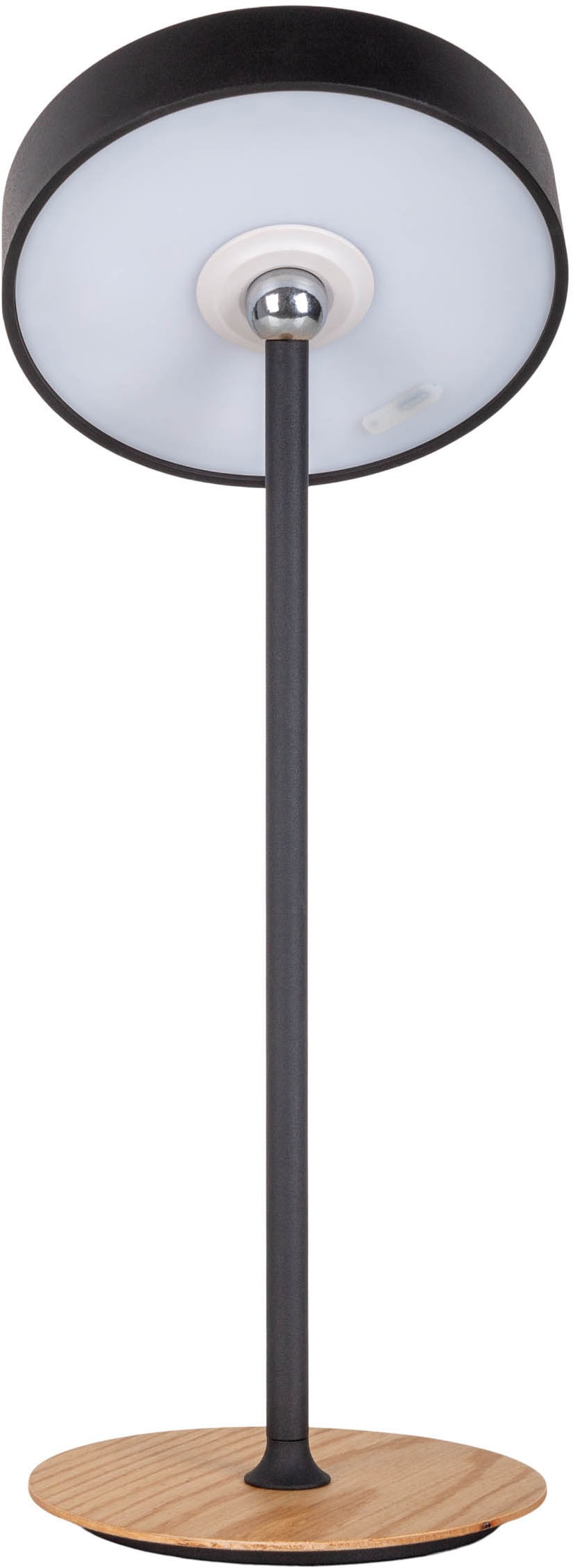 my home LED Tischleuchte »Charmont mit Holzfuß, abnehmbares Kopfteil als Hängeleuchte verwendbar« LED-Modul 1 Stk. Warmweiß aufladbar, inkl Akku + USB Kabel, Kopfteil magnetisch, abnehmbar, Holz