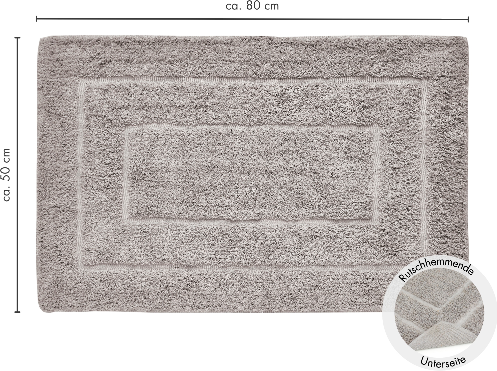 Andiamo Badematte »Havanna, 50x80 cm«, fußbodenheizungsgeeignet-schnell trocknend, Badteppich, Uni Farben, Hoch-Tief Effekt, verschiedene Designs